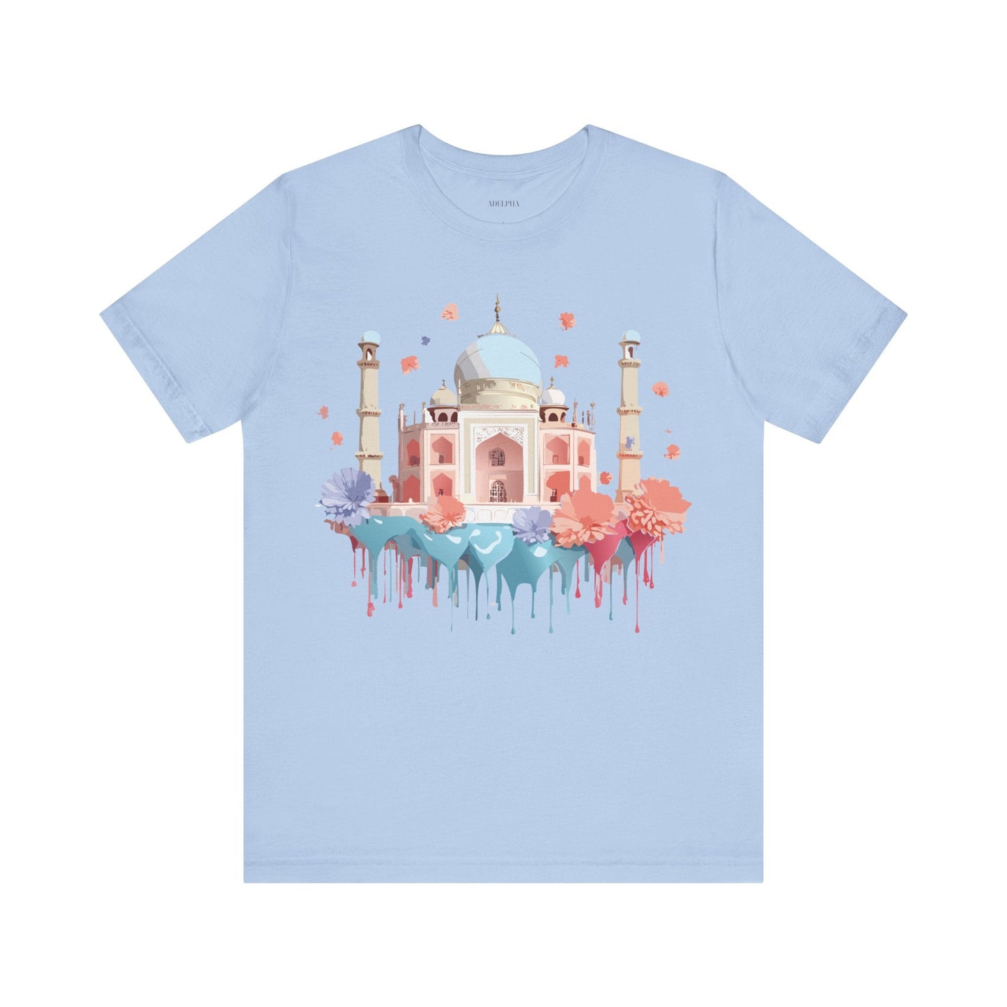 Unisex Taj Mahal Graphic Tee Vintage Inspired Shirt By Adelpha Art Design Collection