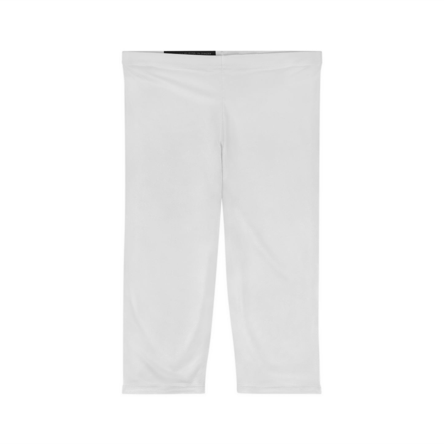 White Smoke Color Women's Brushed Suede Poly Span Casual Capri Leggings XS-2XL