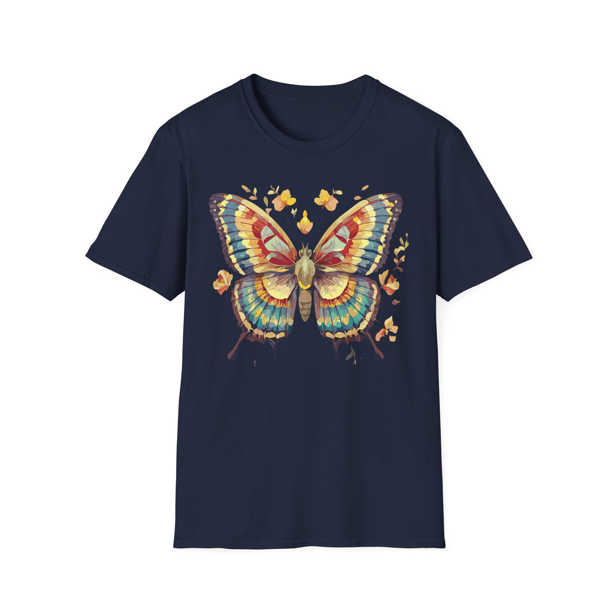Butterfly Watercolor T-Shirt — Vibrant Floral Monarch Graphic Tee Unisex 100 Cotton Gildan T-Shirt