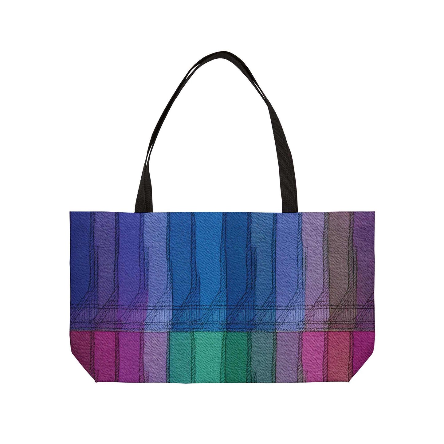 Denim Color Imitation Print Unisex  Yoga Bag  Spun Polyester 24x13 Canvas Gym Bag 13
