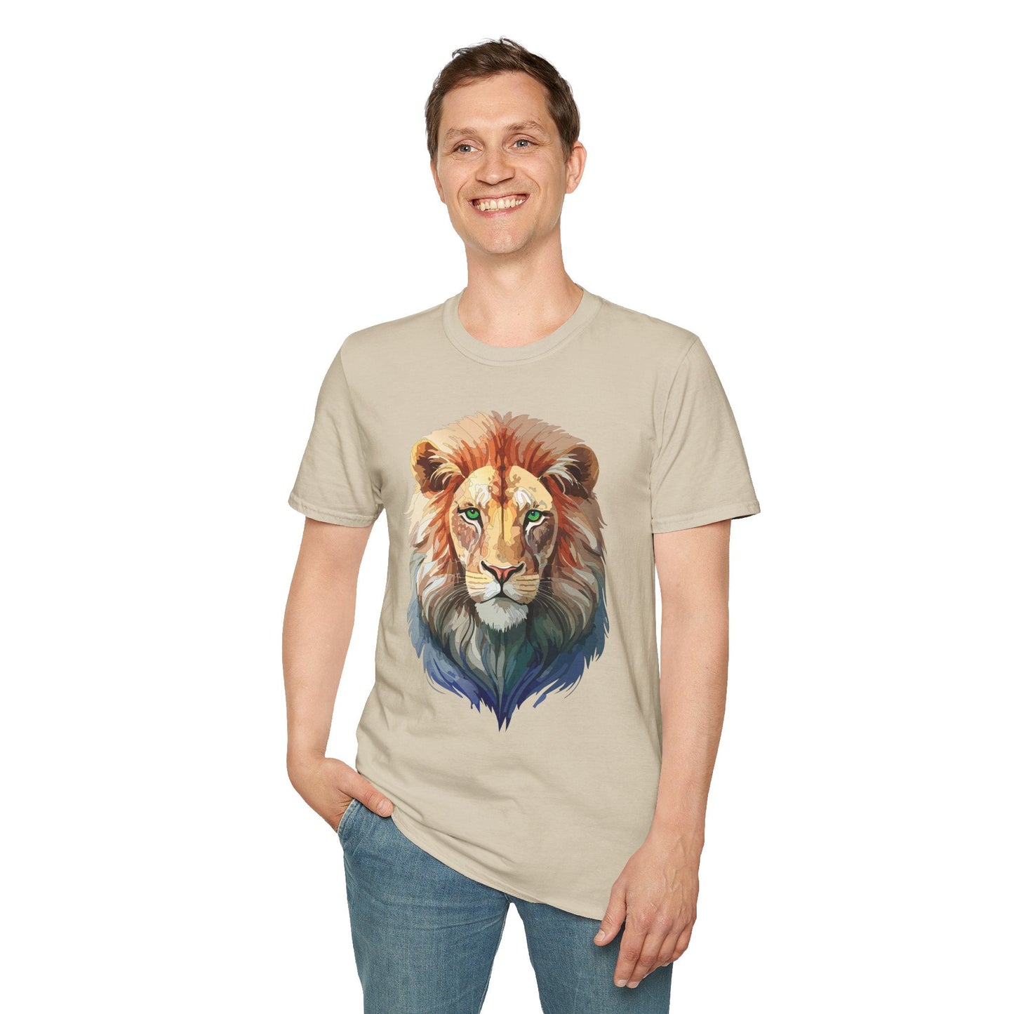 Lion Shirt Unisex Animal Tee Gildan Softstyle 64000 Cotton Tee