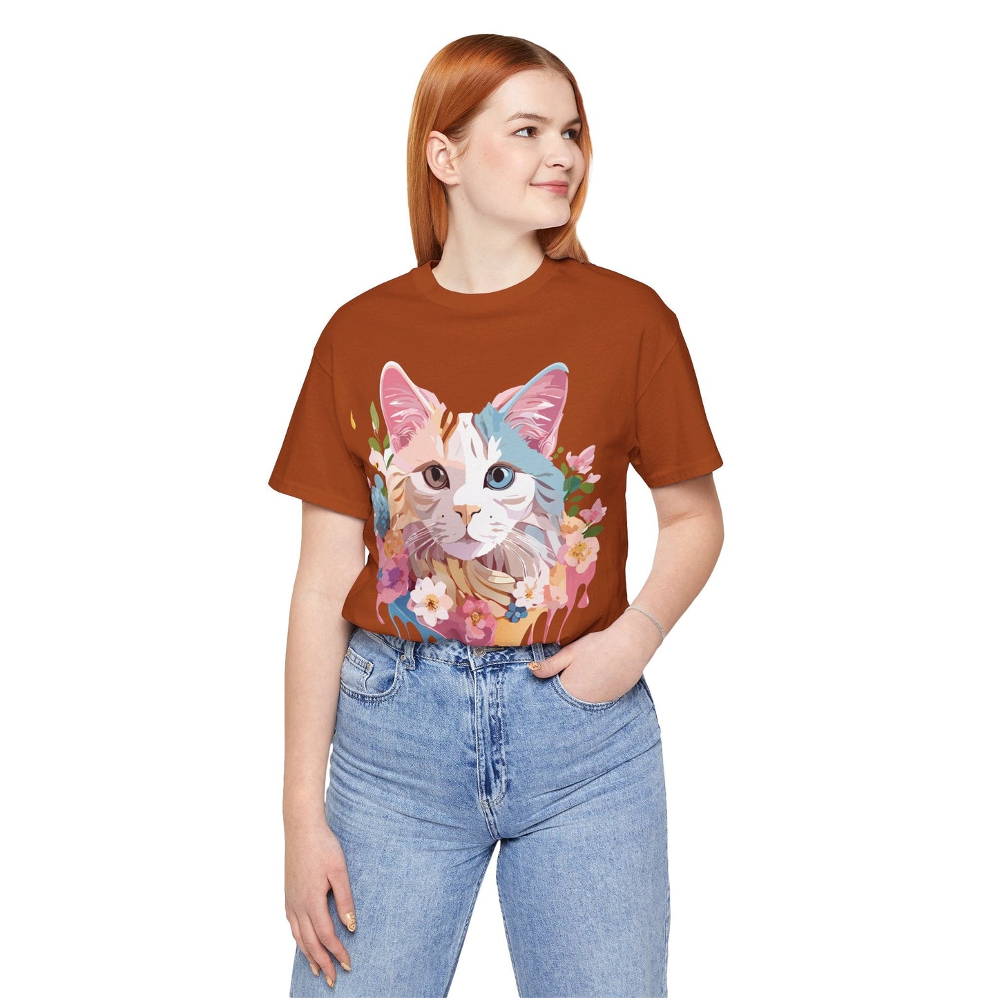 Cat Graphic Tee Unisex Short Sleeve Shirt Featuring Vintage Adelpha Artwork