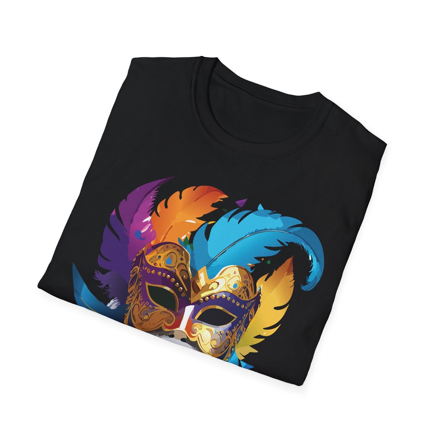 Mask Tee Shirt Unisex Short Sleeve Cotton Tee Art Design Masquerade Gildan Softstyle 64000