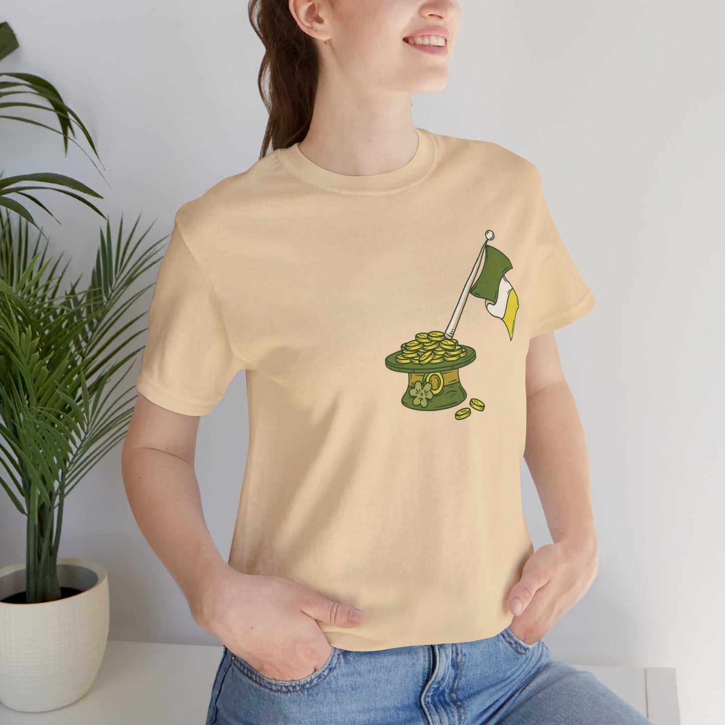 Camiseta unisex de algodón con estampados de la suerte