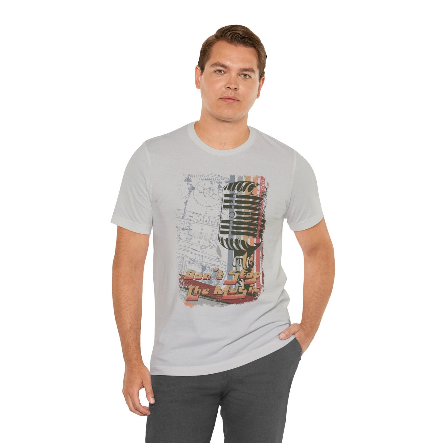 Retro Microphone Graphic Unisex Cotton T-Shirt r9