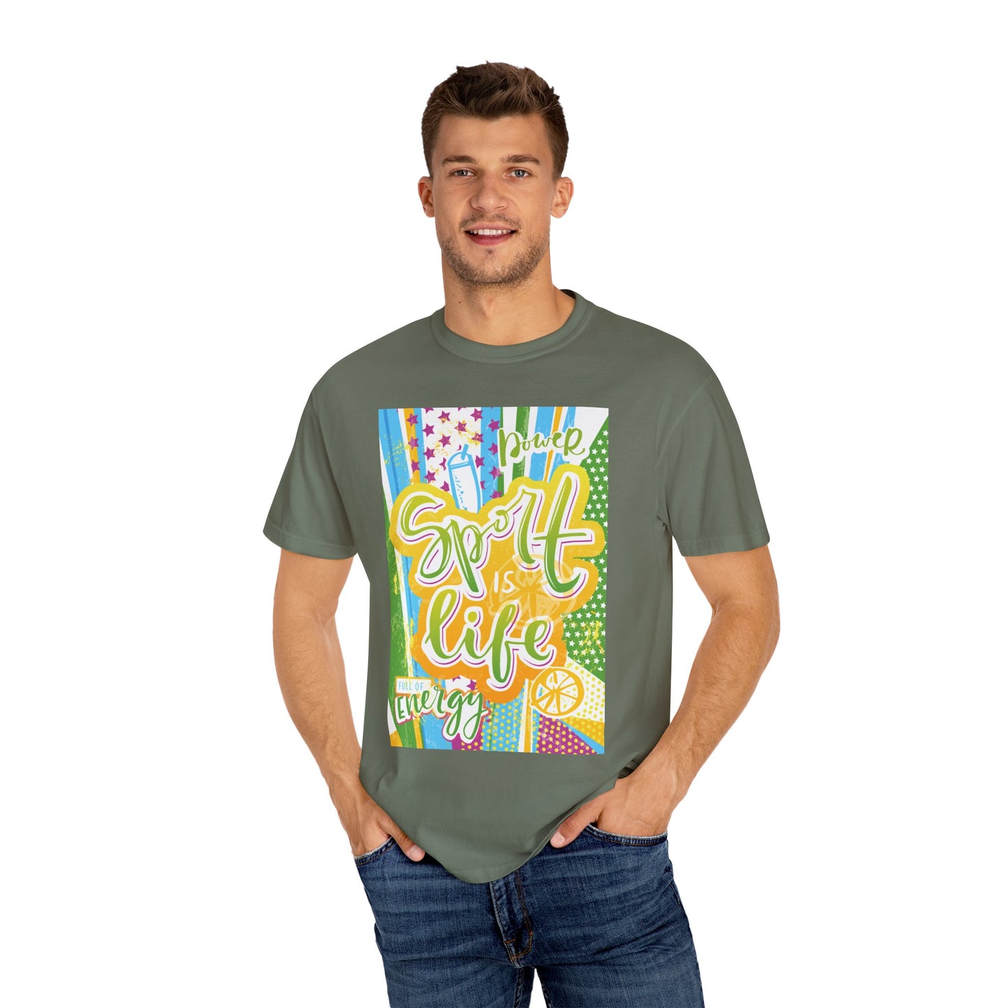 Unisex-T-Shirt mit Sports-Art-Design