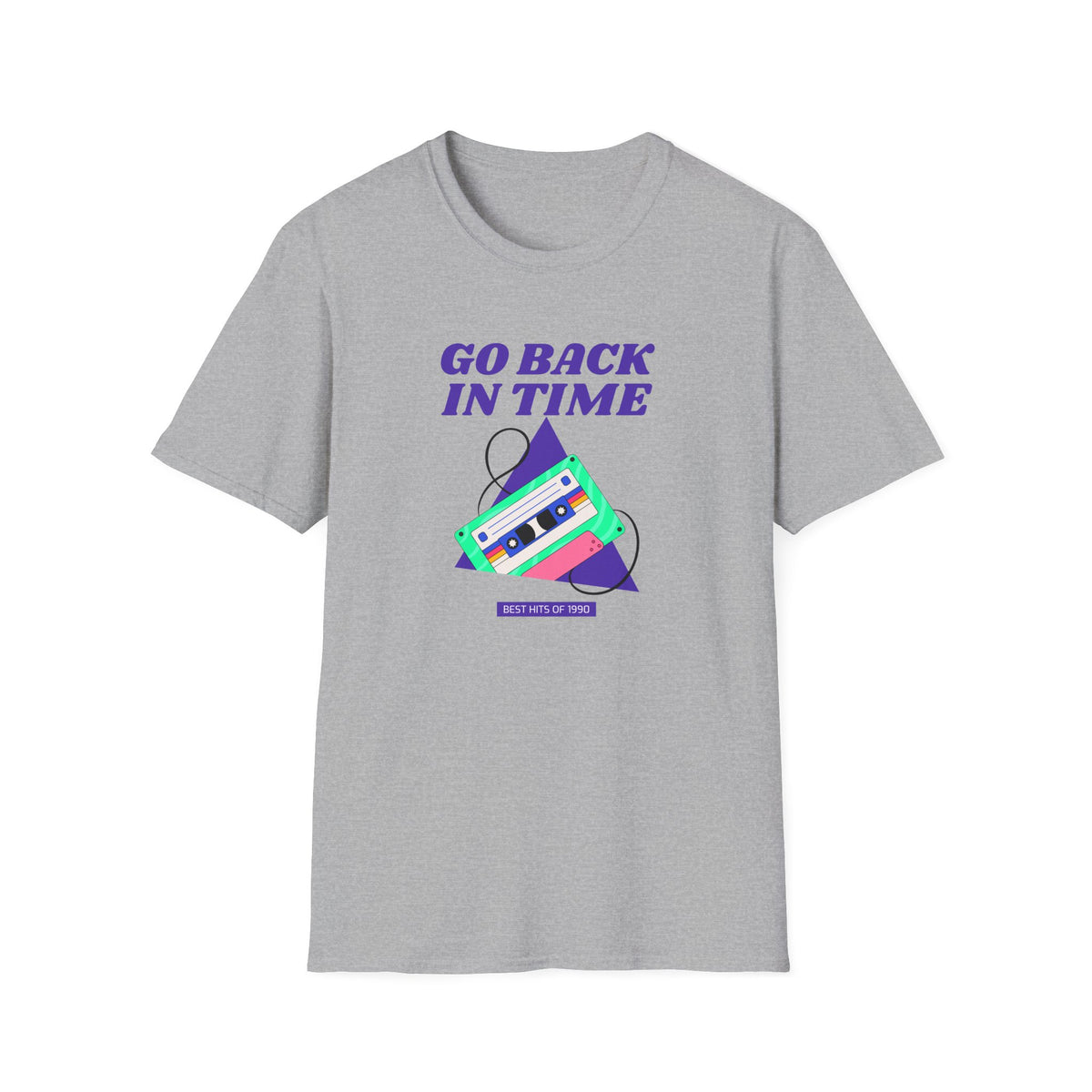 Retro Slogan Go Back In Time Cassette Graphic Tee Gildan Unisex 100 Cotton Tee Shirt d204