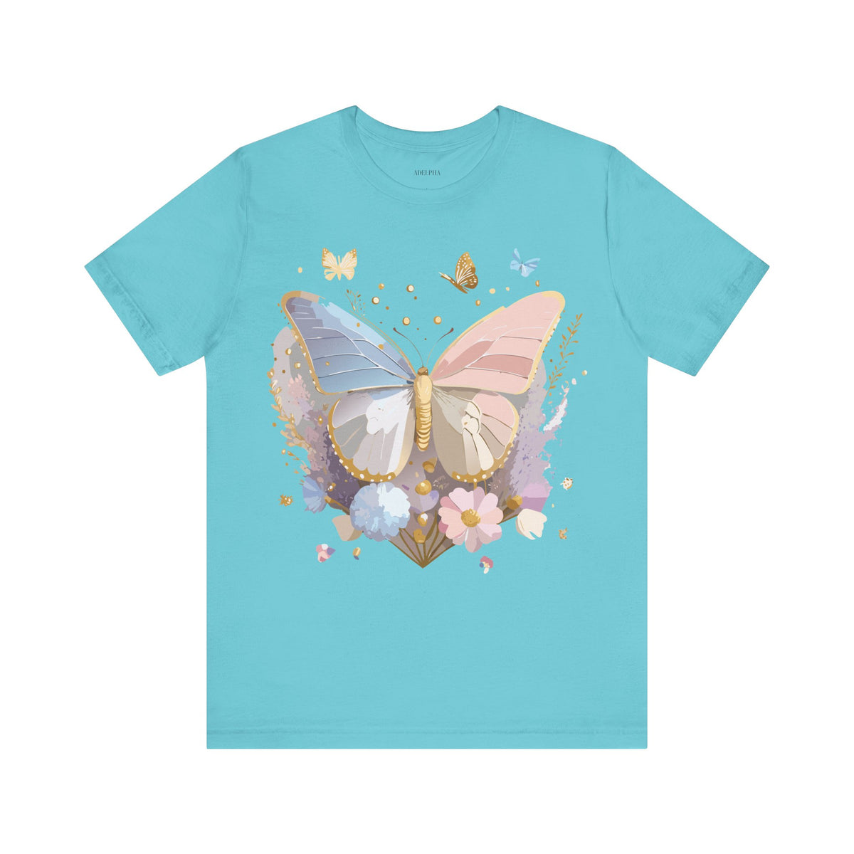 Butterfly Graphic Unisex Cotton Bella+Canvas Tee with Art Design n77