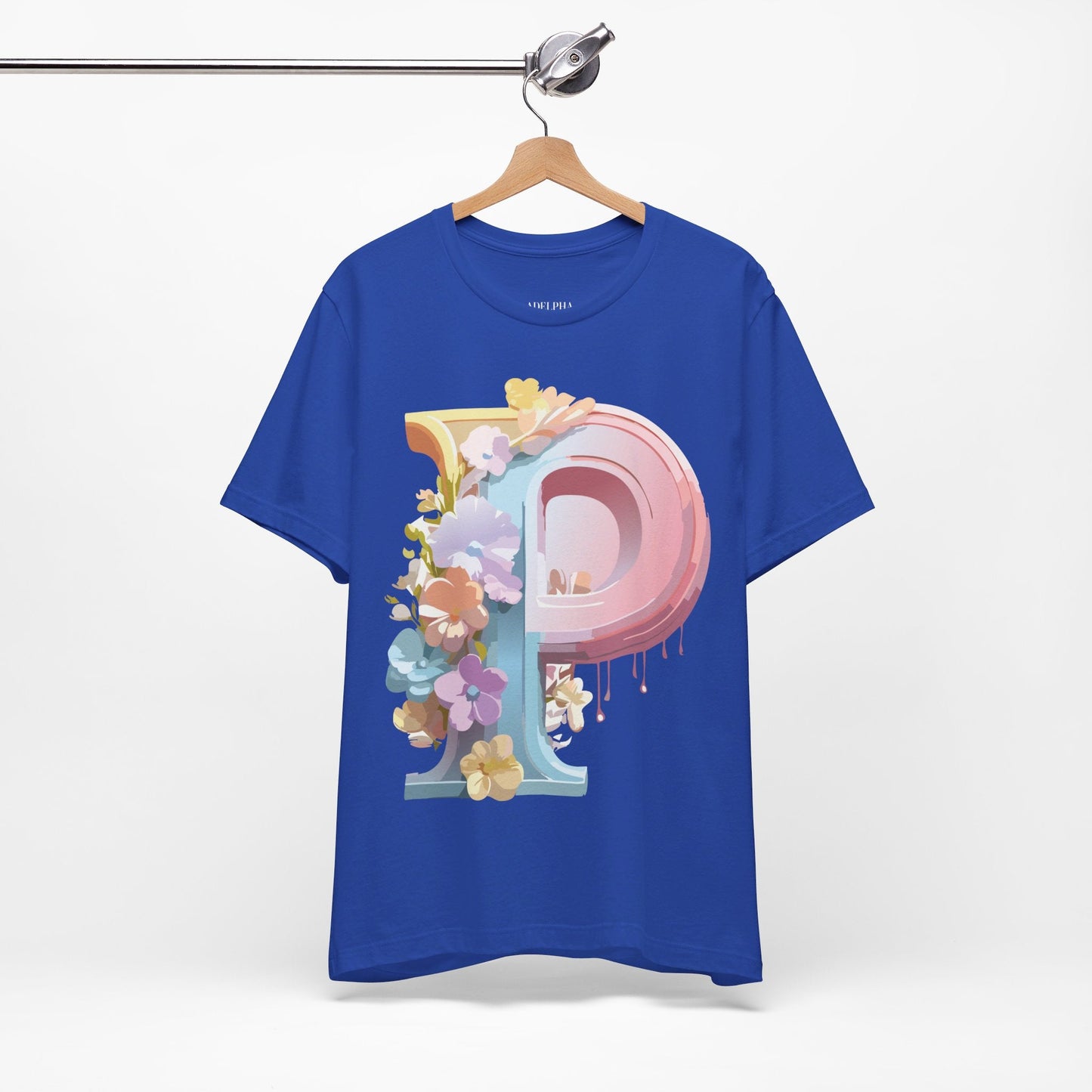 Letter P Shirt Graphic Tee Unisex Jersey Short Sleeve Adelpha Vintage Inspired Artwork
