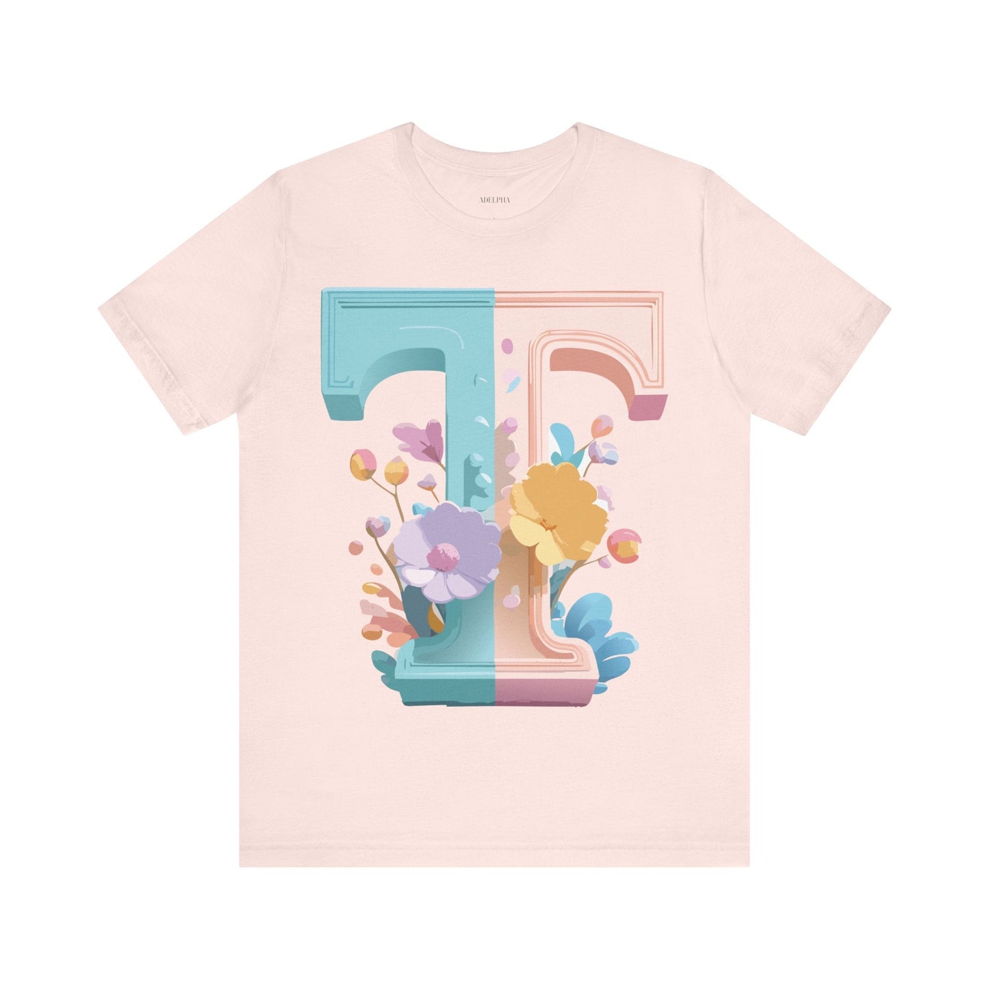 Unisex Short Sleeve Letter T Graphic Featuring Vintage Inspired Artwork
