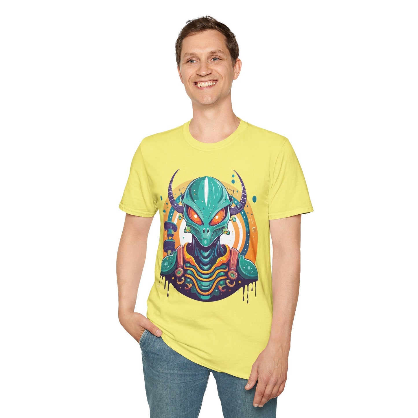 Alien T Shirt Cosmos Shirt Unisex Softstyle Tee 100 Percent Ring Spun Cotton Short Sleeve