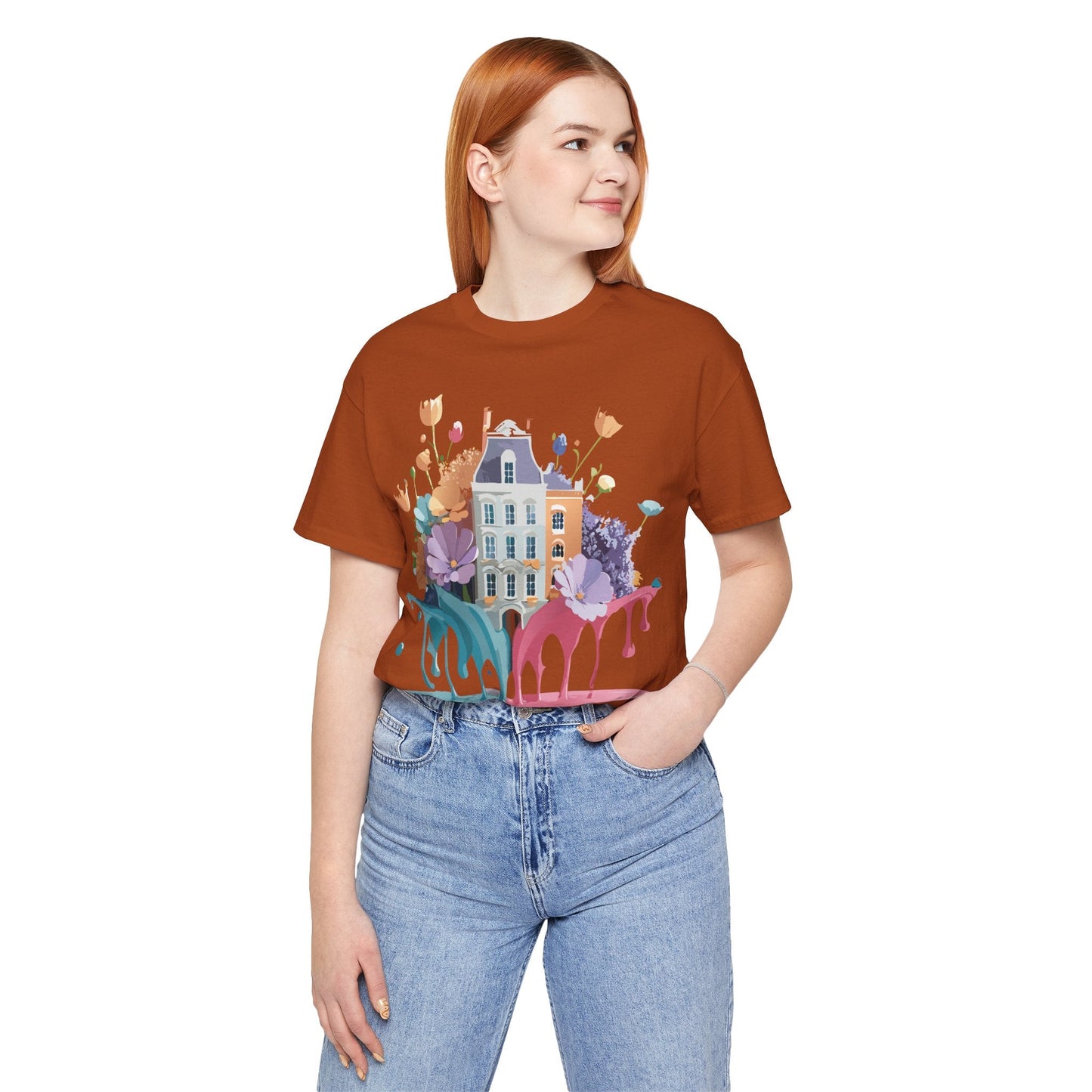 Adelpha Vintage Amsterdam Graphic Tee For Everyday Casual Wear Unisex Short Sleeve Shirt