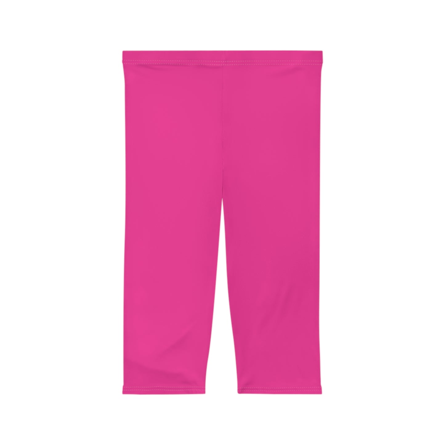 Dragonfruit Pink Color Women's Brushed Suede Poly Span Casual Capri Leggings XS-2XL