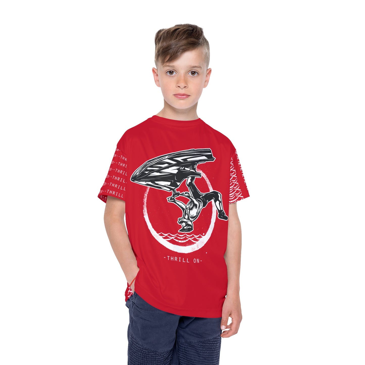 Jet Ski Racing Kids Shirt, MX100 Watersport Kids T-Shirt, Kids Art Design Print Jersey 2