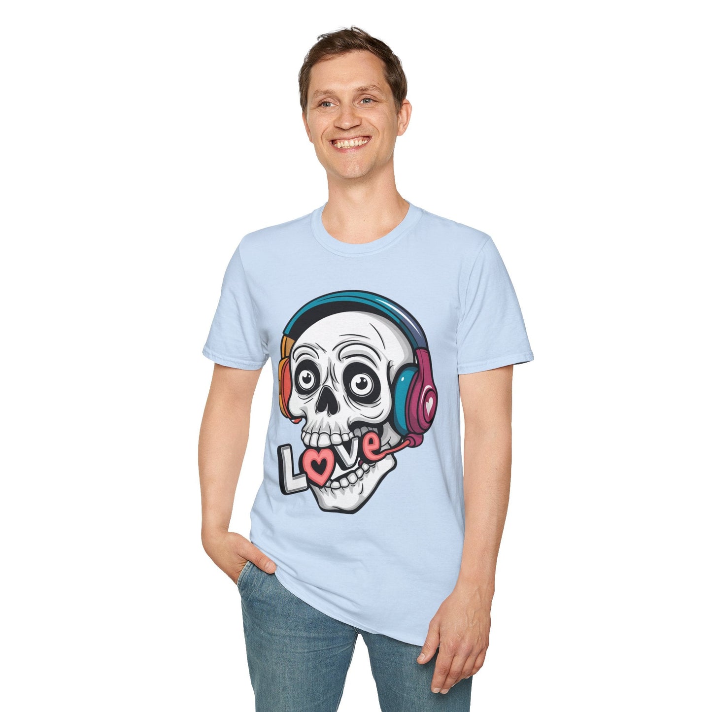 Skull Tee Shirt Unisex Skeleton Shirt With Skull Artwork Gildan Softstyle Cotton Tee