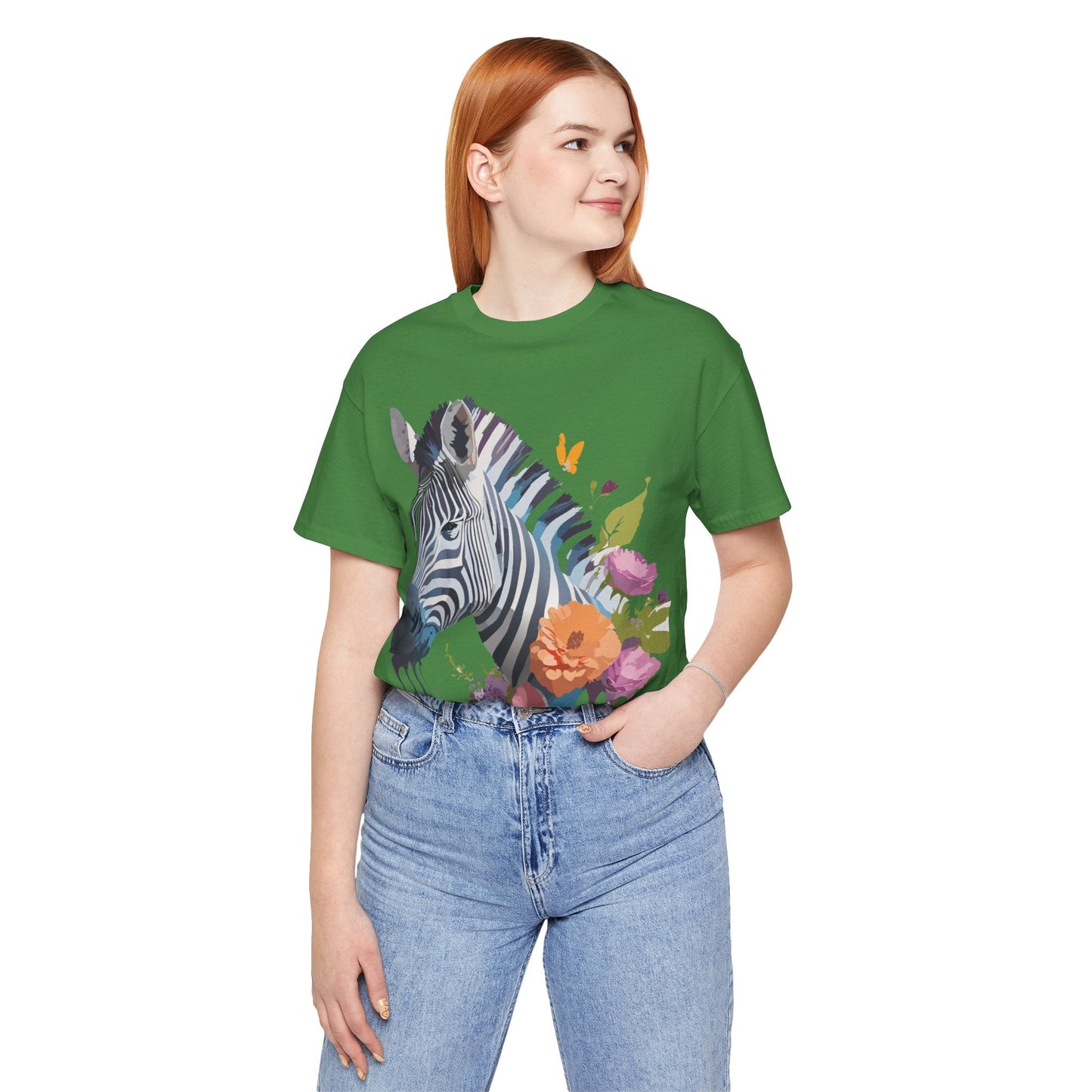 Unisex Zebra Graphic Tee Featuring Adelpha Artwork Vintage Inspired Short Sleeve Shirt