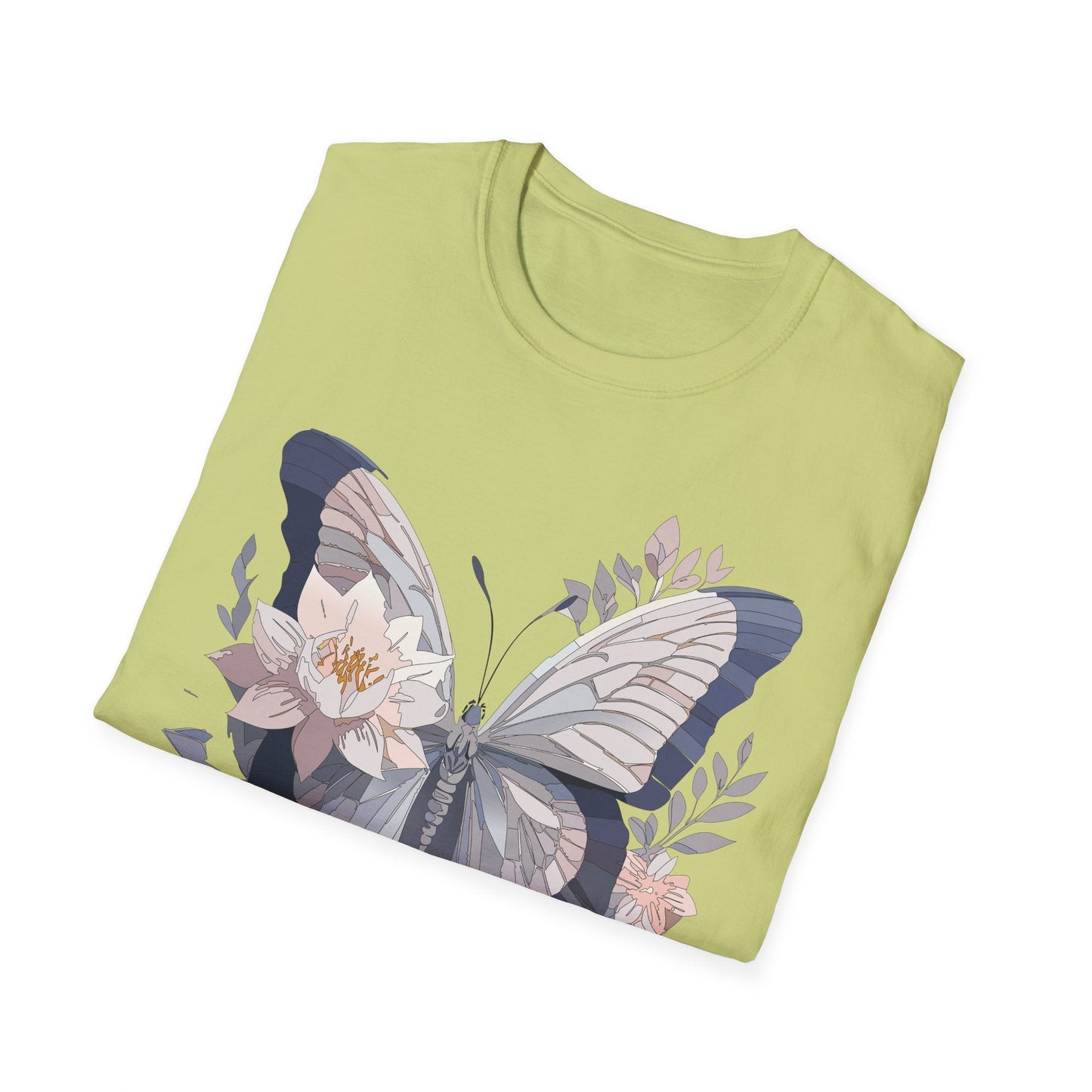 Butterfly T Shirt Unisex Monarch Print Softstyle Cotton Tee for Everyday Comfort
