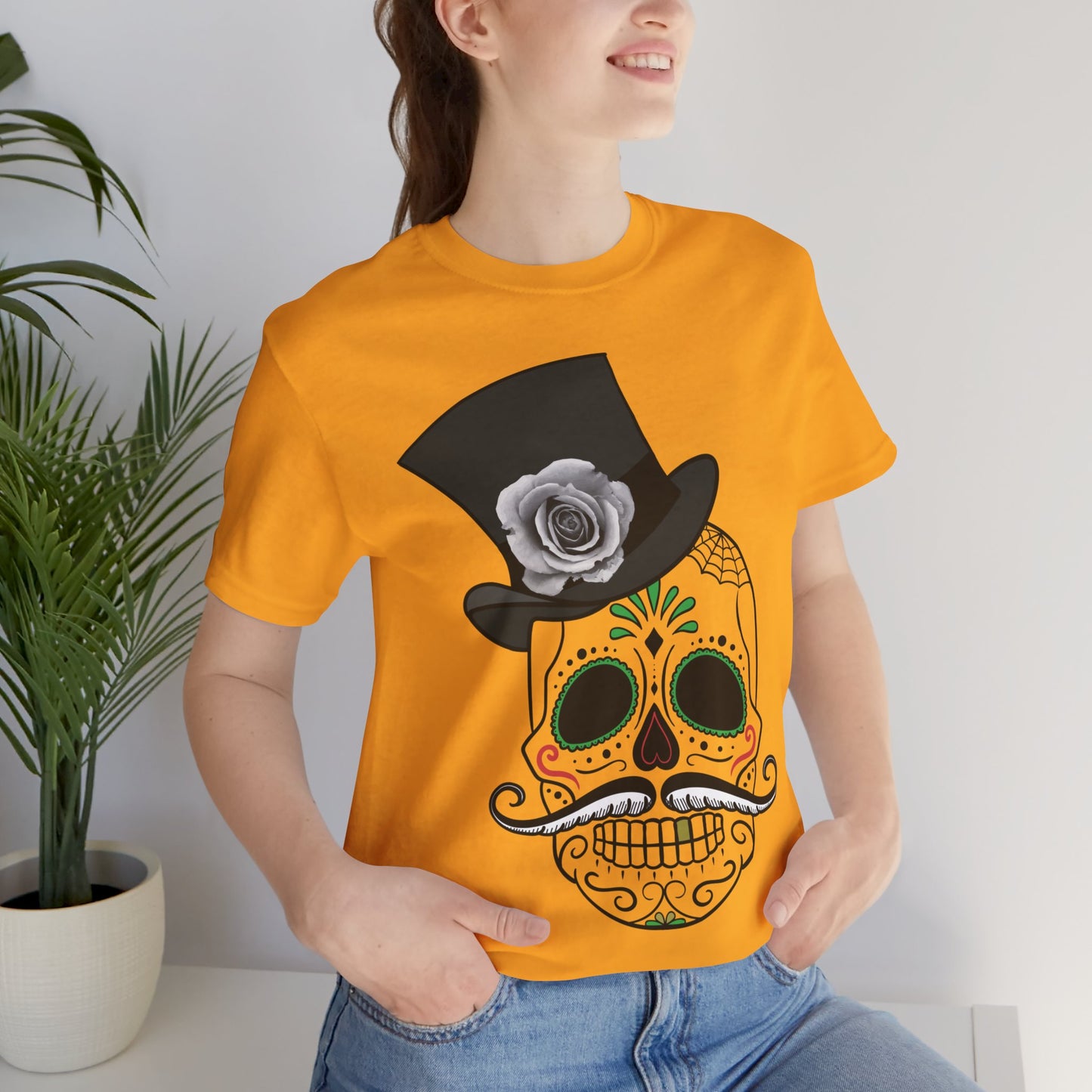 Unisex-T-Shirt aus Baumwolle mit Totenkopf