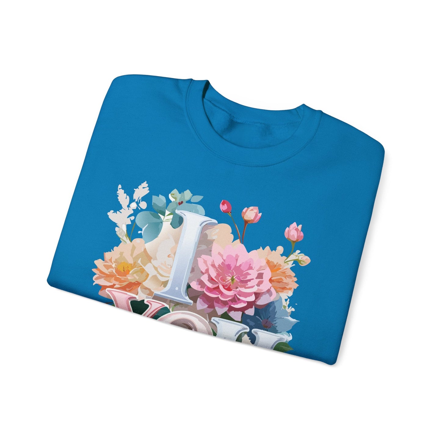 Floral Love Sweatshirt Valentines Day Unisex Crewneck Cozy Flower Design For All Season Wear