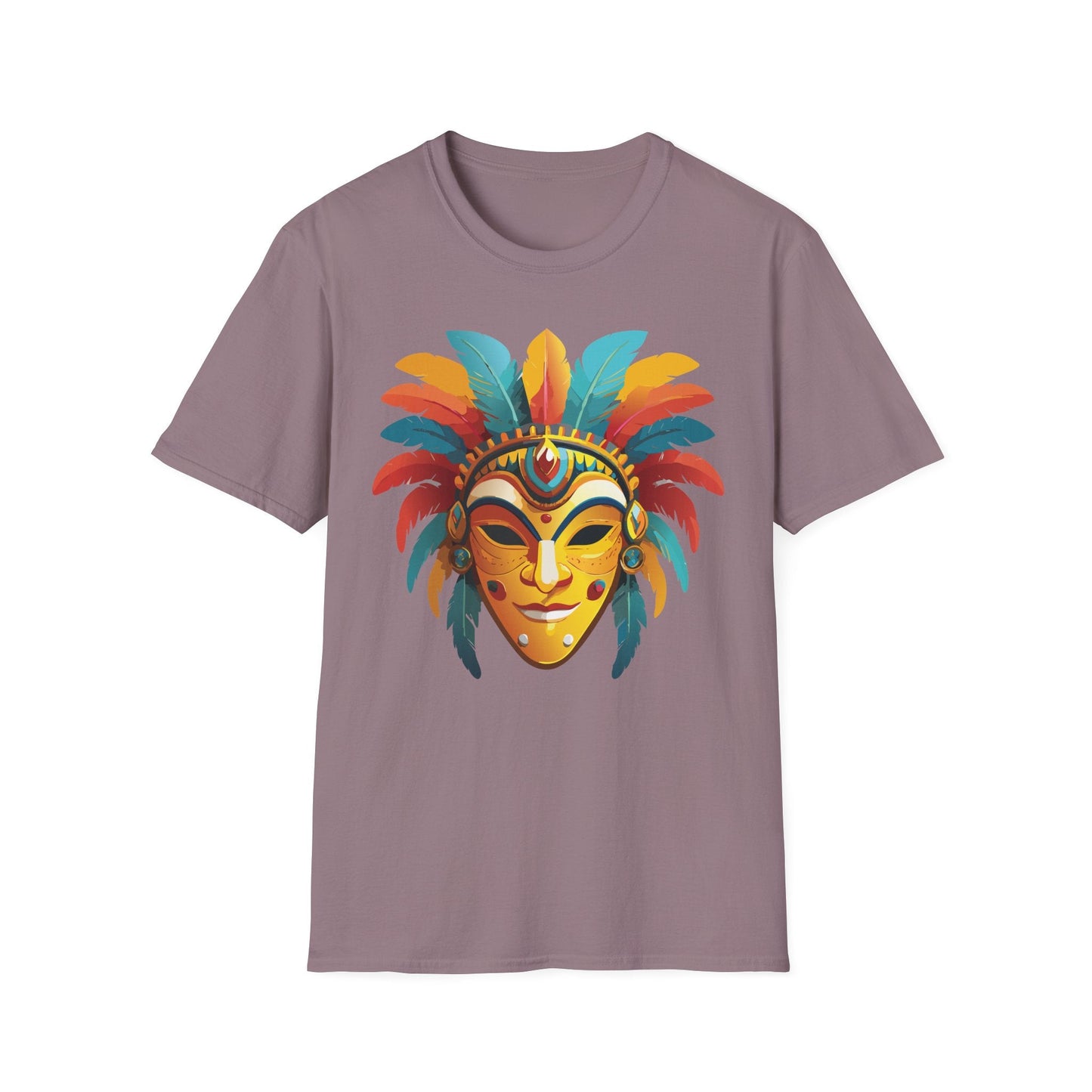 Mask Tee Shirt Unisex Masquerade Design Gildan Softstyle 100 Percent Cotton Tee for Everyday Comfort