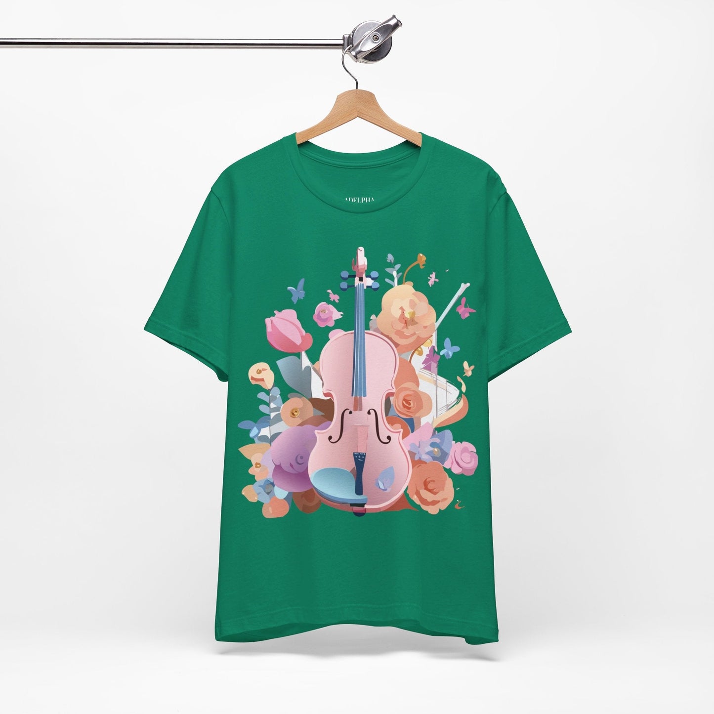 Music Graphic Unisex 100 Cotton Vintage Art with Musical Elements Tee 9