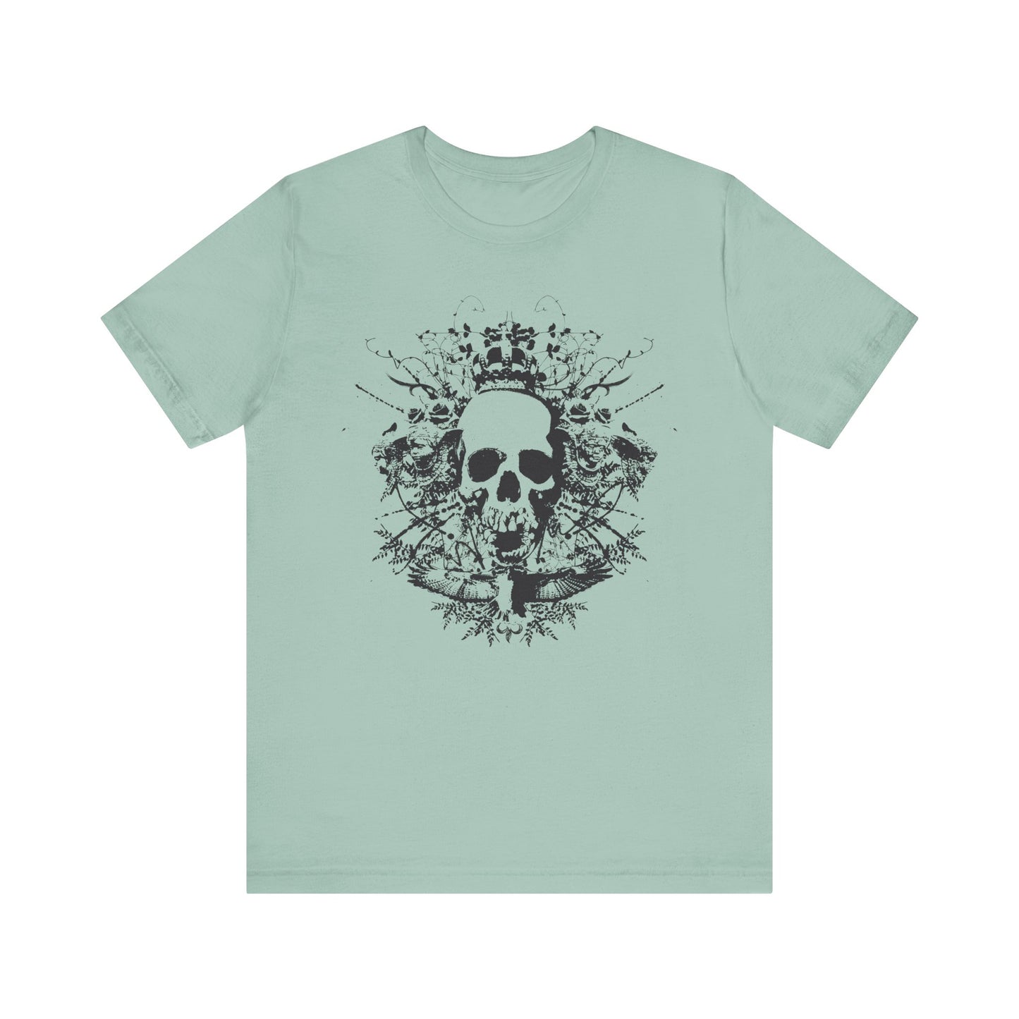 Dark Skull Graphic Design Tee, Skull Shirt, Vintage Tees, Art Design T-Shirt, Vintage Graphic Tee, Art Shirts with Skulls