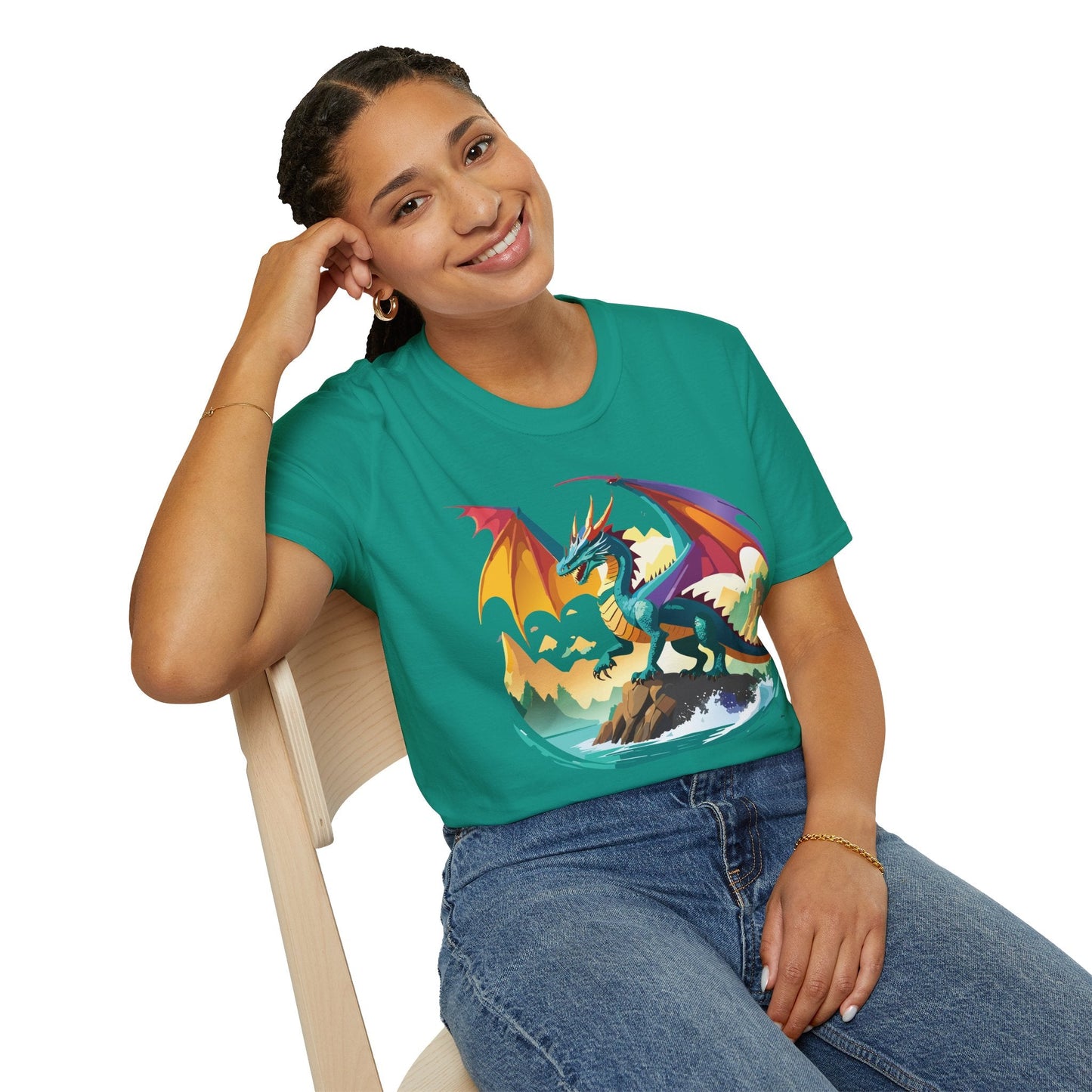 Dragon T Shirt Unisex Dragon Shirt Animal Design Softstyle Tee 100 Percent Cotton