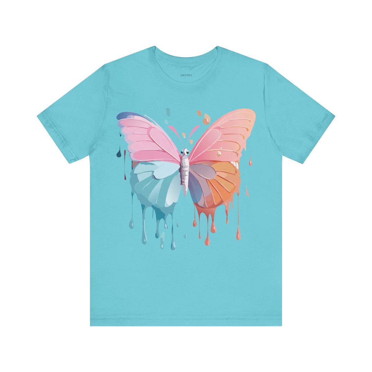 Butterfly Graphic Unisex Cotton Bella+Canvas Tee with Floral Art Design m07