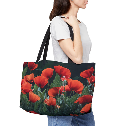 Floral Print Poly Canvas Weekender Bag 4