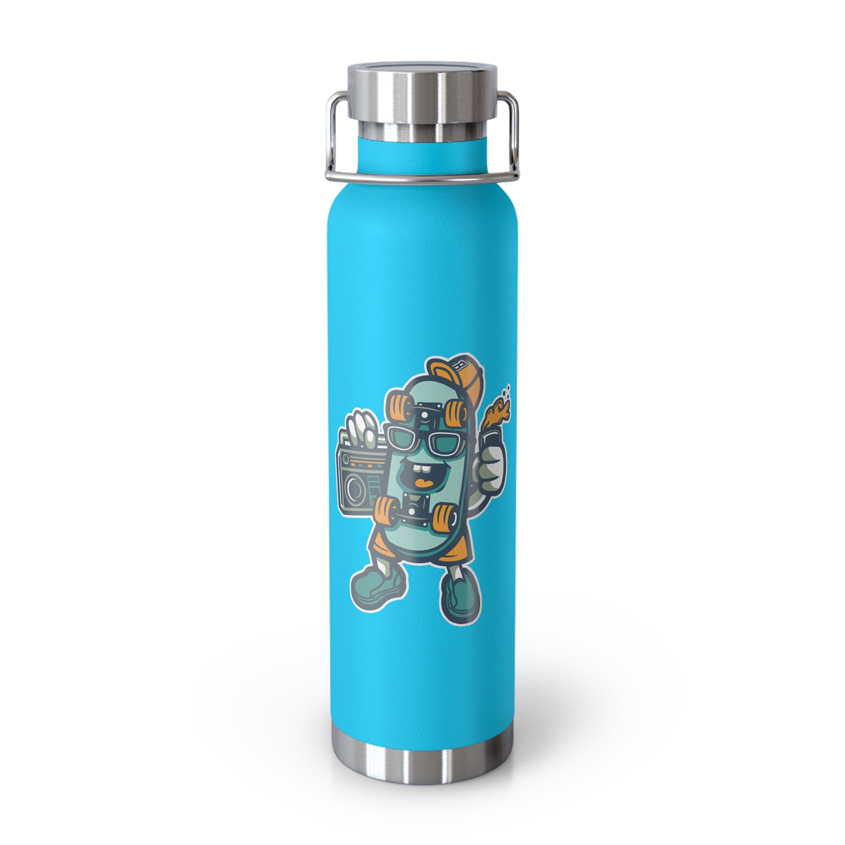 22oz Copper Insulated Water Bottle with Cartoon Design - CV57