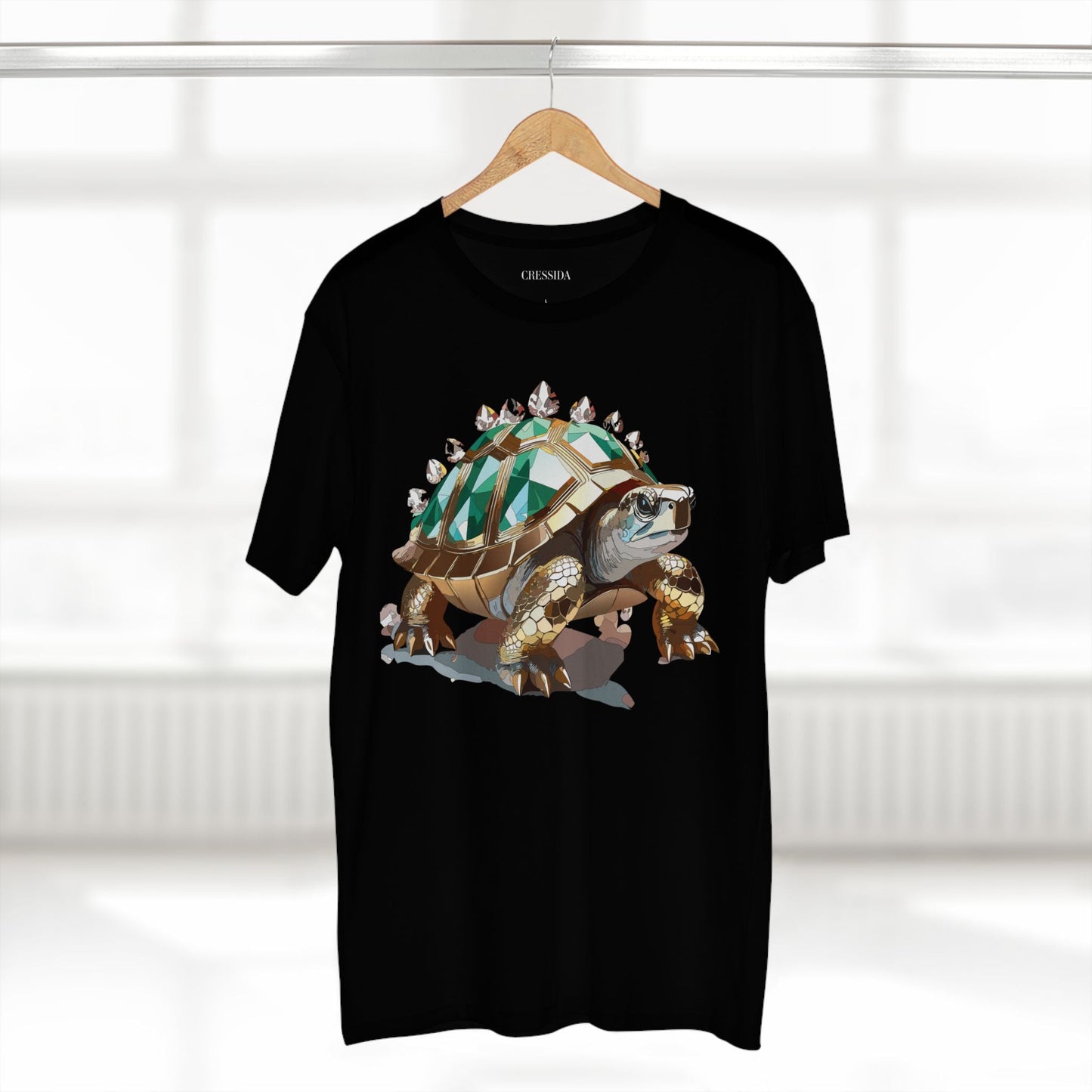Turtle Graphic Unisex 100 Cotton Tee With Unique Animal Golden Medallion Art Design 33