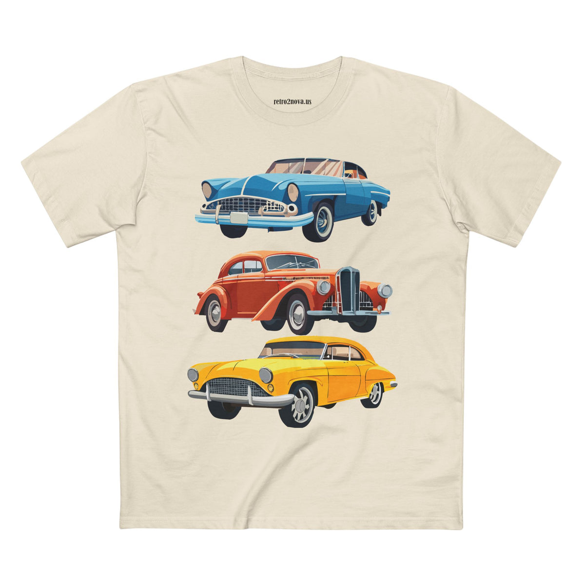 Retro Car Vintage Graphic Tee Staple Unisex 100 Cotton Tee Shirt - RC-4