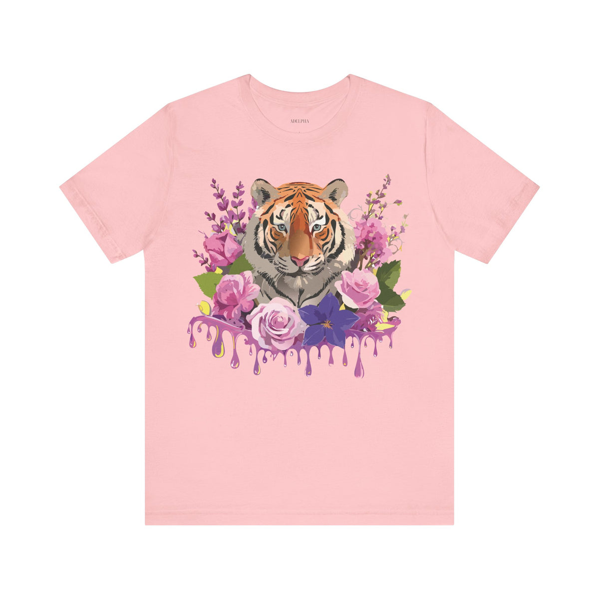 Tiger Graphic Unisex Cotton Bella+Canvas Tee with Art Animal Design e69