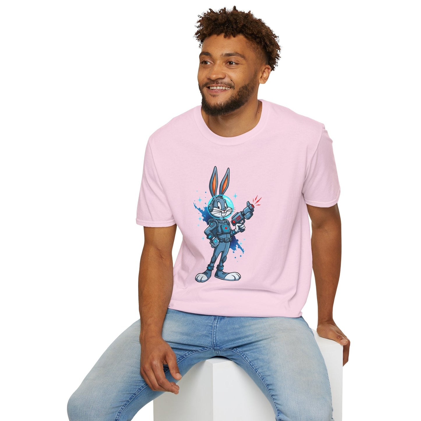 Bugs Bunny Shirt Unisex Gildan Softstyle 64000 Cartoon Tee 100 Percent Ring Spun Cotton