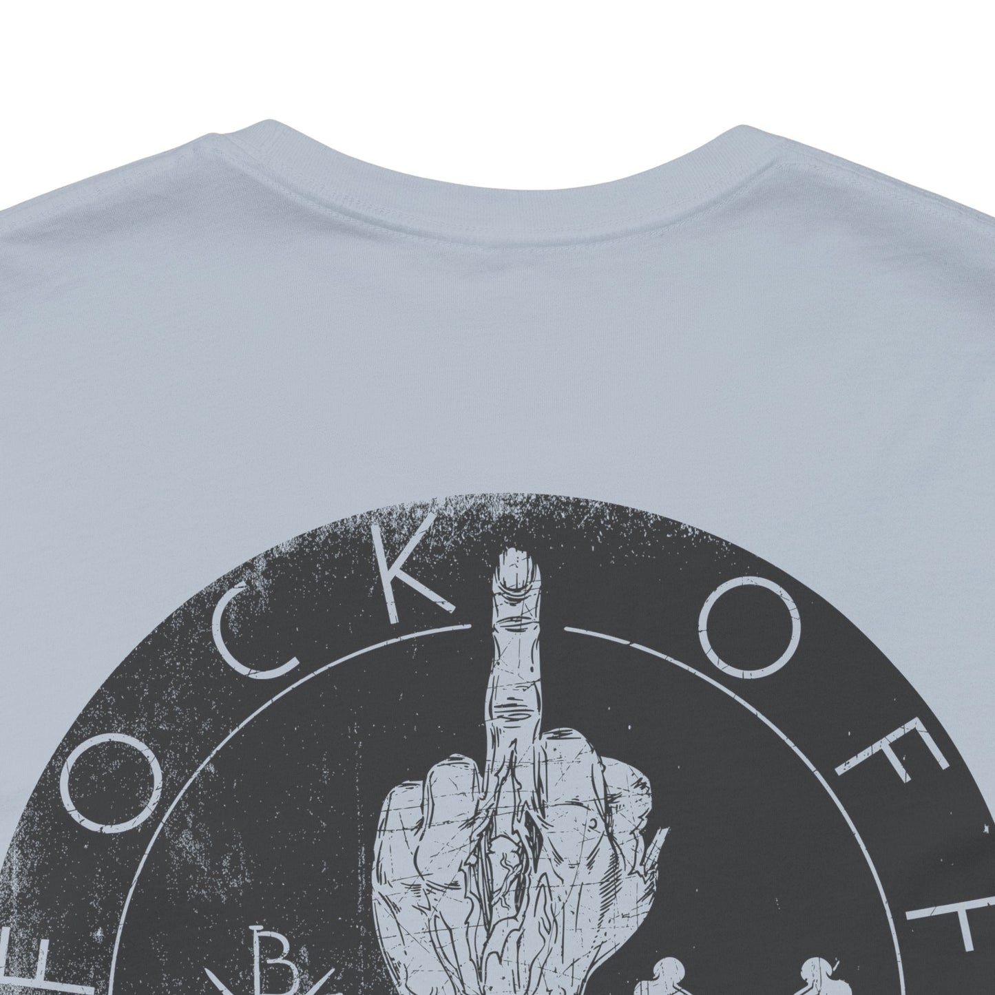 Middle Finger Skull Graphic Design Unisex Cotton T-Shirt A-11
