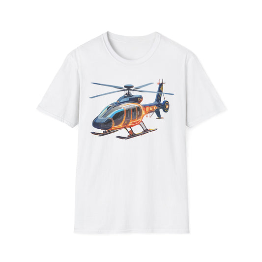 Unisex Helicopter Graphic T Shirt Softstyle 64000 Short Sleeve Chopper Tee For Everyday Comfort