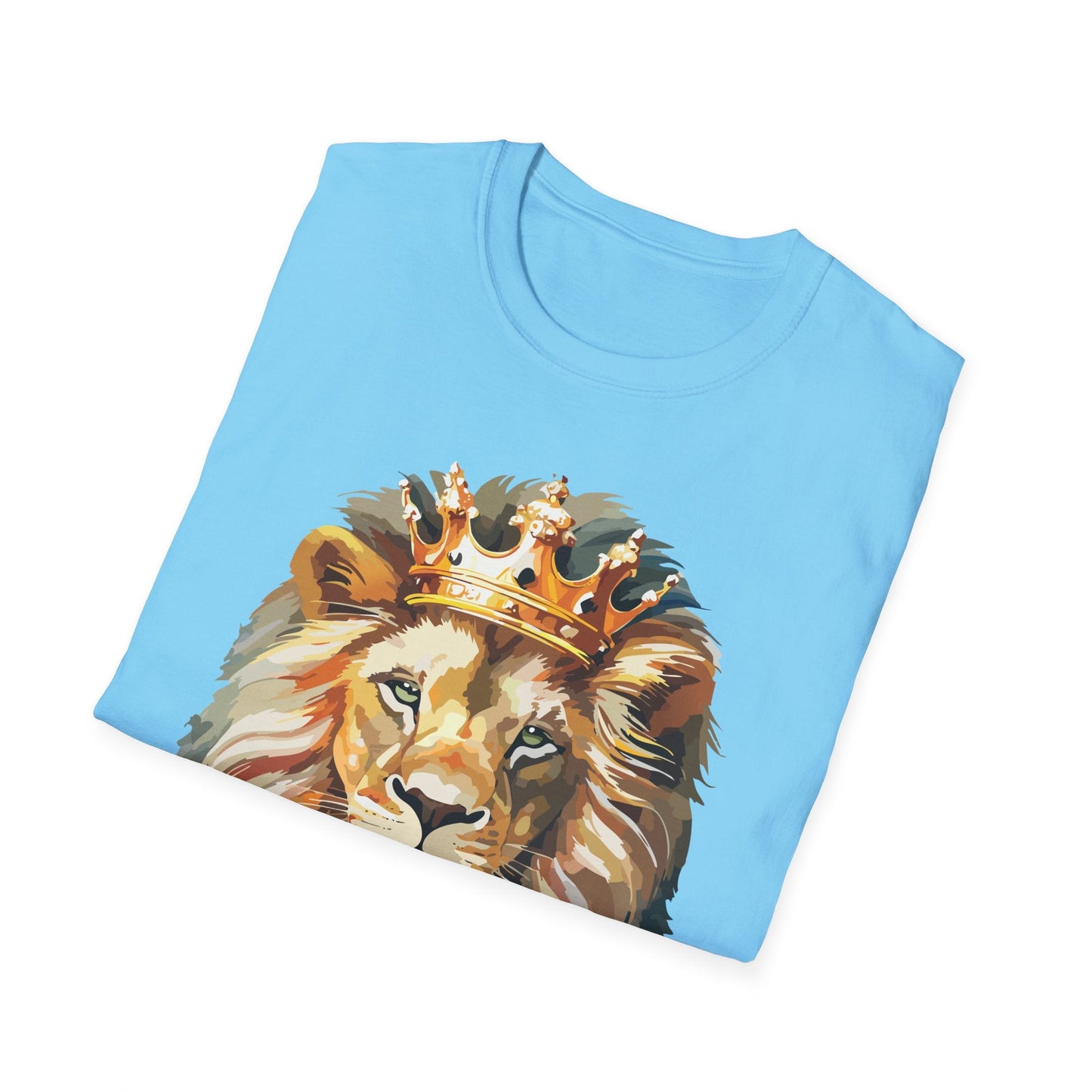 Unisex Lion Print T Shirt Softstyle 64000 One Hundred Percent Ring Spun Cotton