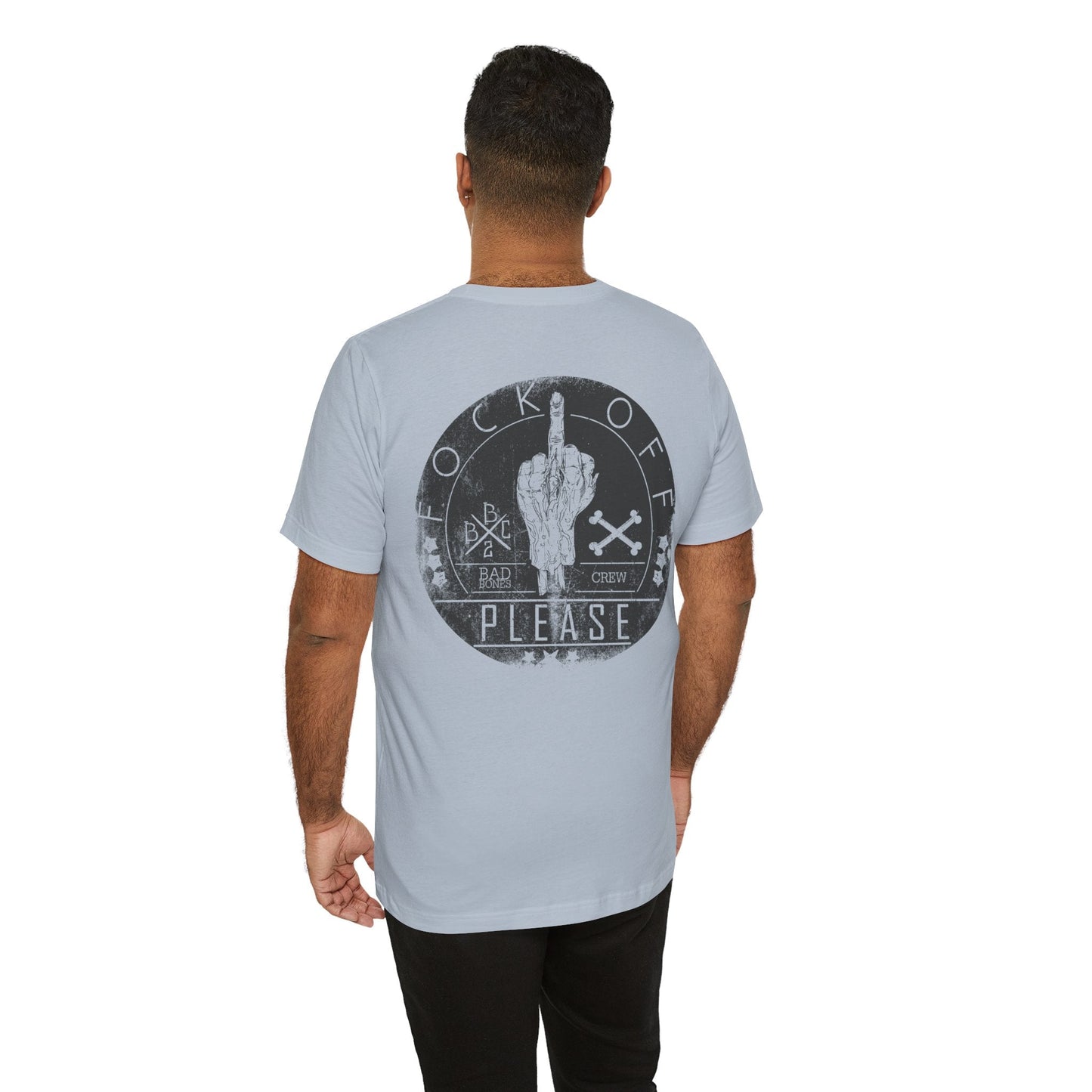 Middle Finger Skull Graphic Design Unisex Cotton T-Shirt A-11
