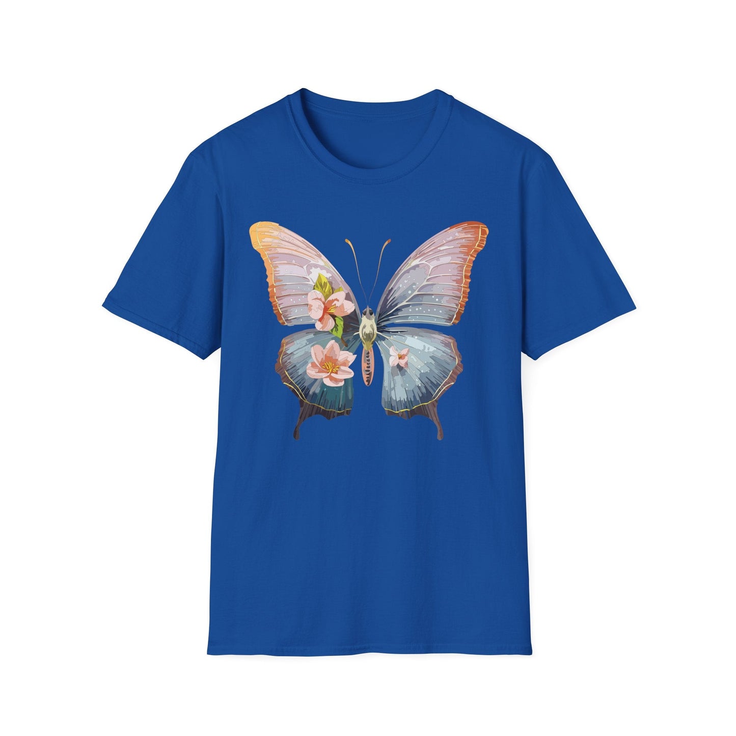 Butterfly Print T Shirt For Men Women Unisex Monarch Design Softstyle Cotton Tee