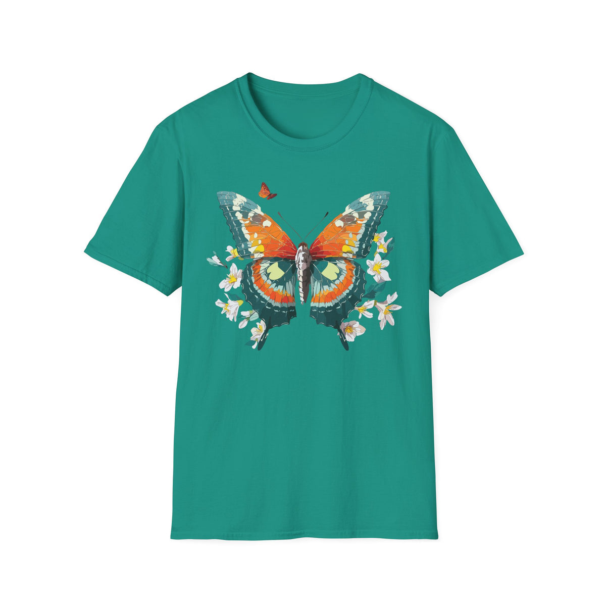 Colorful Watercolor Butterfly T-Shirt | Floral Graphic Tee Unisex 100 Cotton Gildan T-Shirt