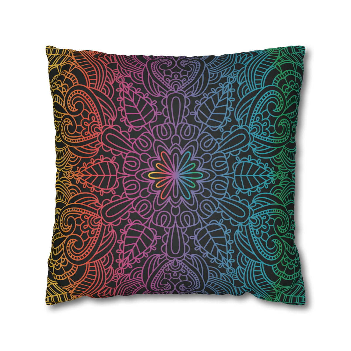 Ornament Print Pillowcase 100 Faux Suede Cover - 4 sizes: 14"-16"-18"-20" - Pillow Not Included