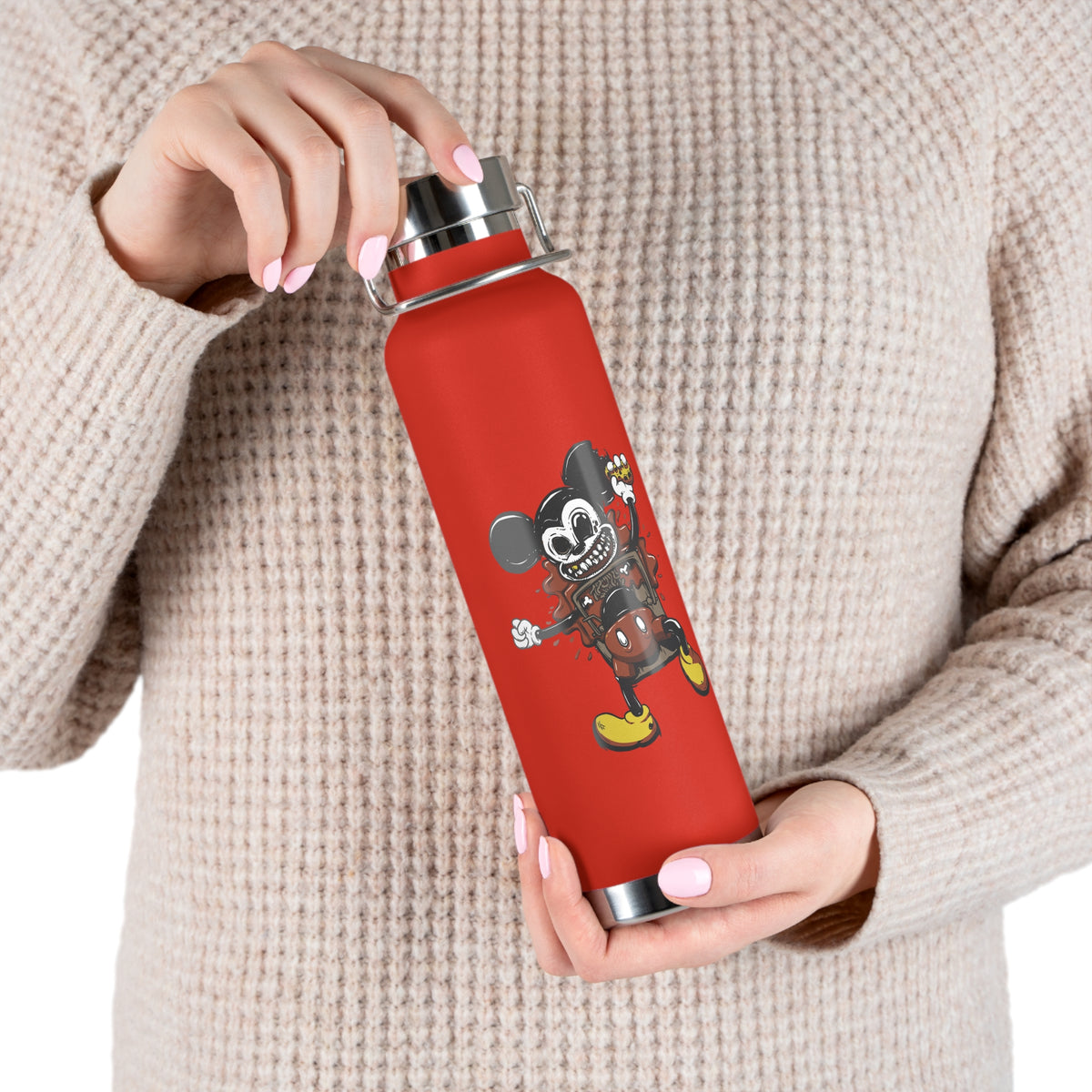 22oz Copper Insulated Water Bottle with Cartoon Design - CV68
