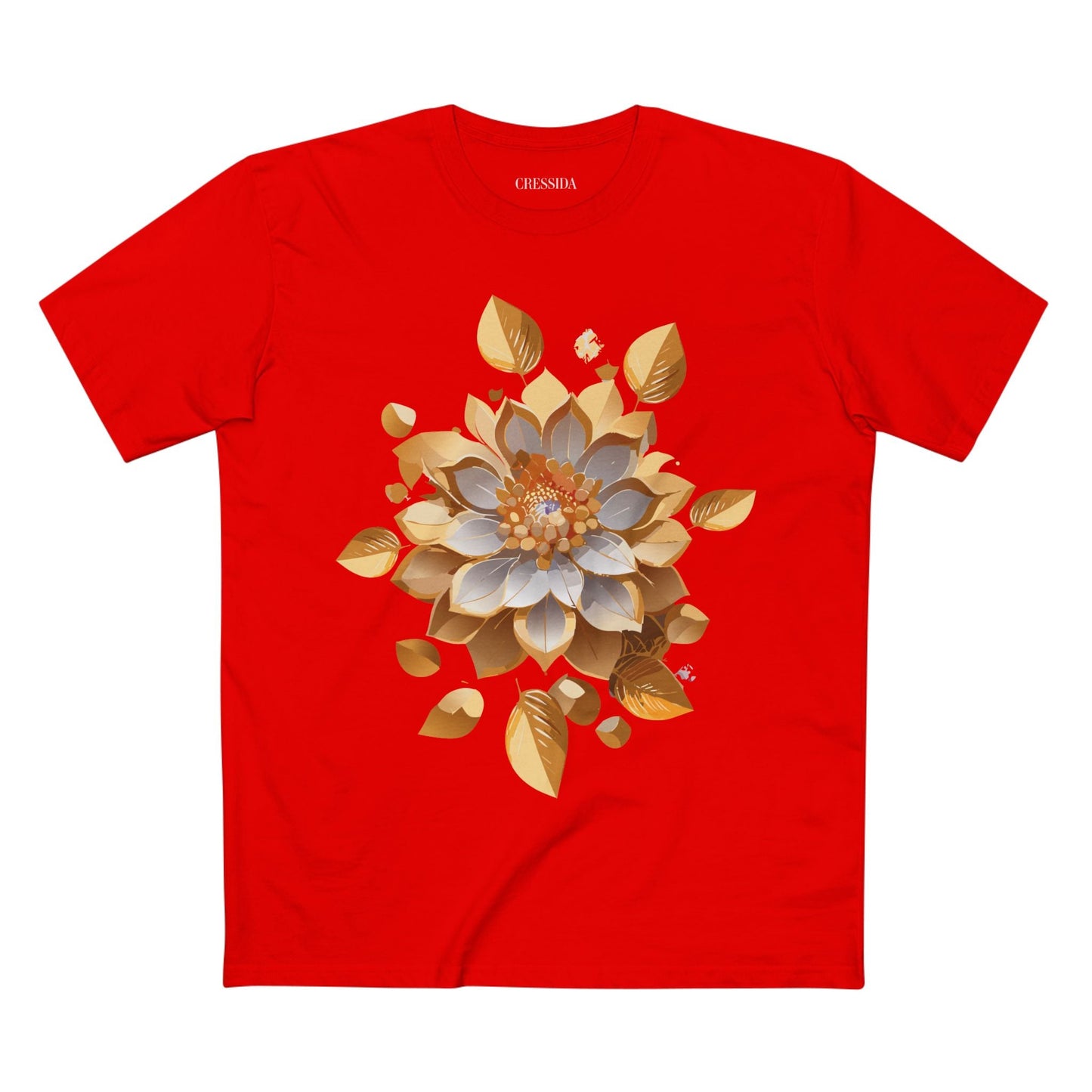 Floral Graphic T-Shirt Unisex 100 Cotton Art Design with Antique Flowers Tee 7