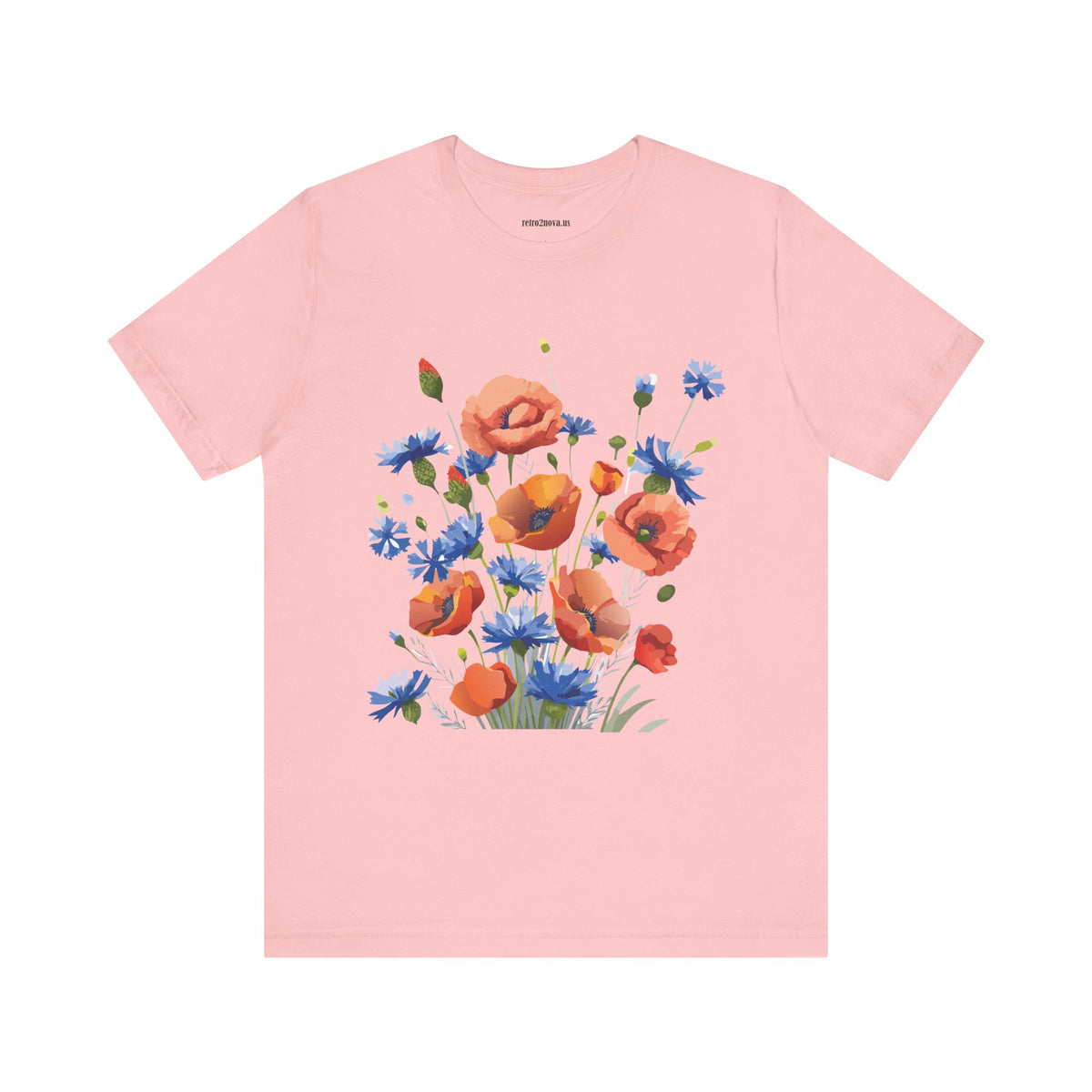 Floral Graphic Unisex Cotton Bella+Canvas Tee with Flowers Design ab8