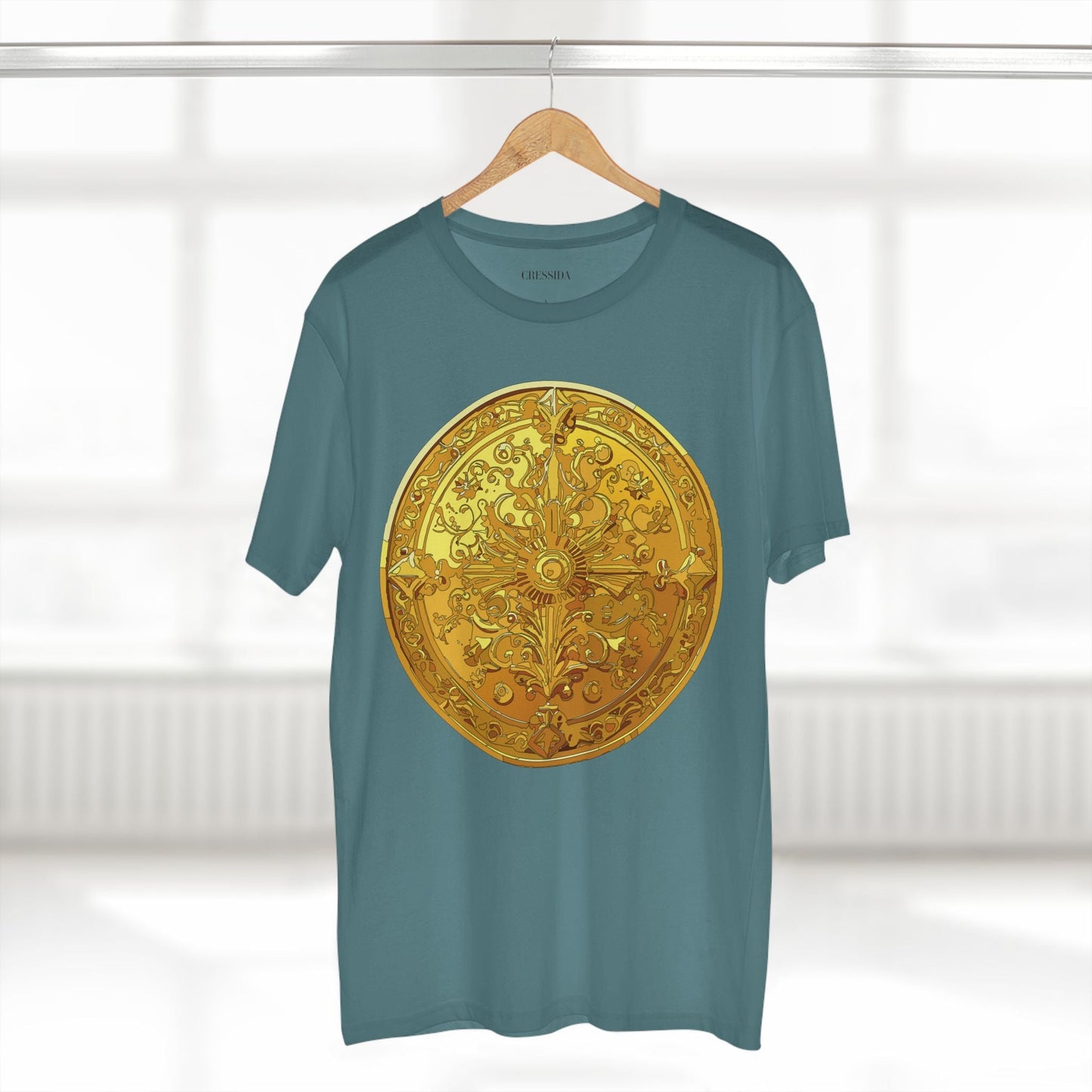 Antique Gold Coin Graphic Design T-Shirt Unisex 100 Cotton With Golden Print Artwork Tee 24