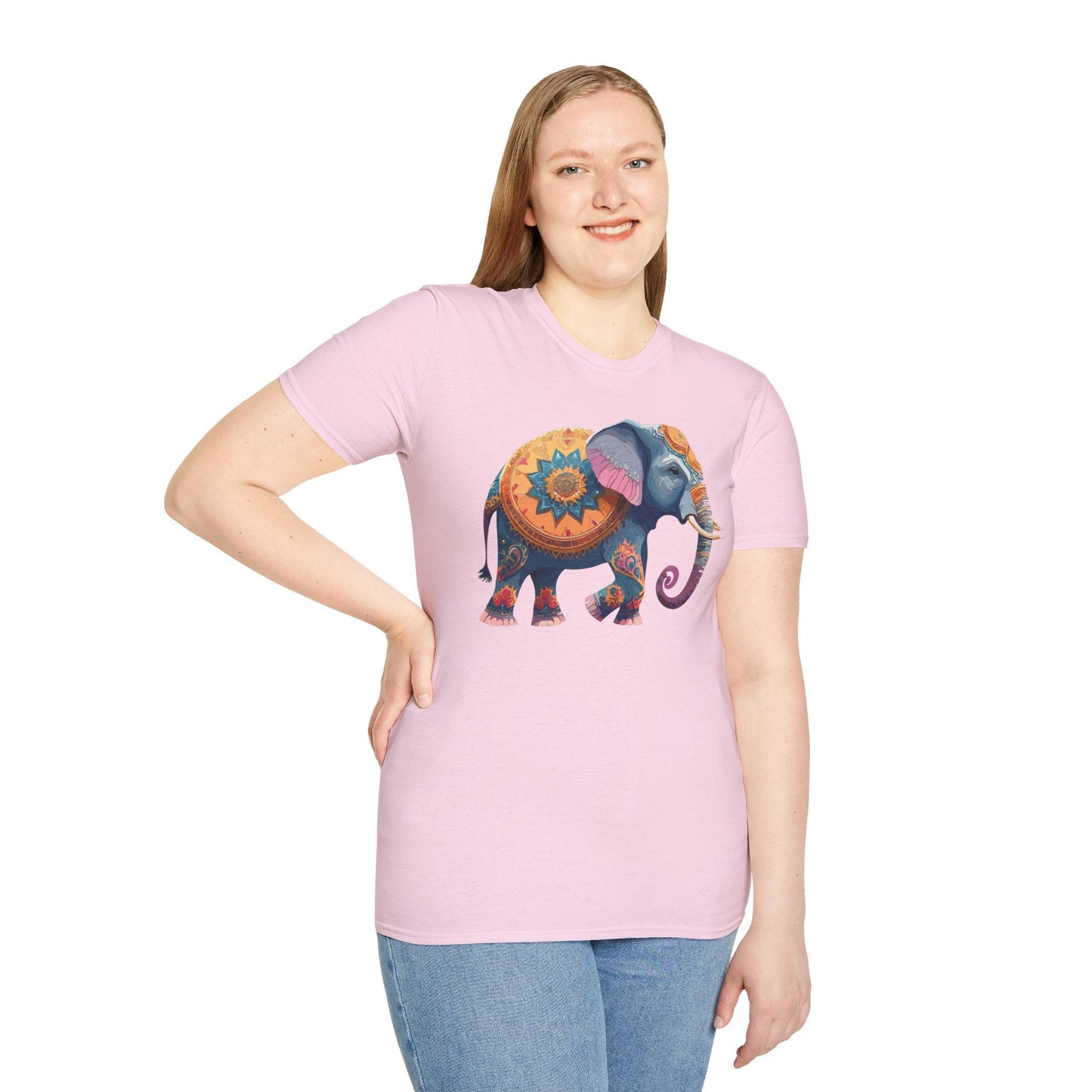 Elephant T Shirt Unisex Gildan Softstyle Tee 100 Percent Ring Spun Cotton Animal Shirt