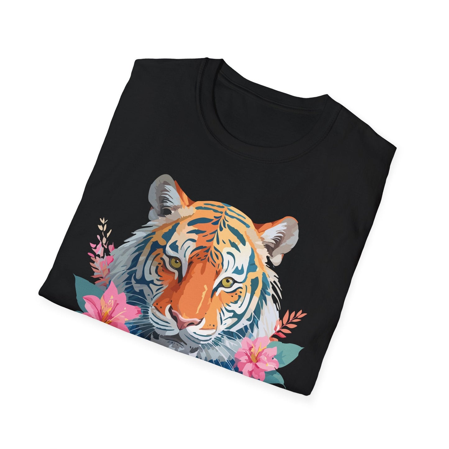 Tiger Unisex Softstyle T Shirt 100 Percent Cotton Gildan 64000 Animal Tee