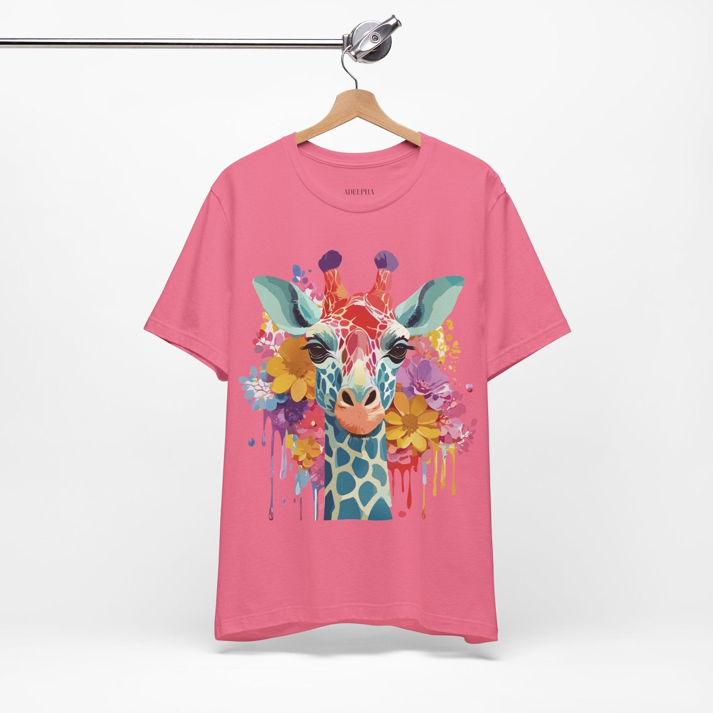 Giraffe Graphic Tee Unisex Vintage Inspired Art Design Adelpha Short Sleeve Shirt