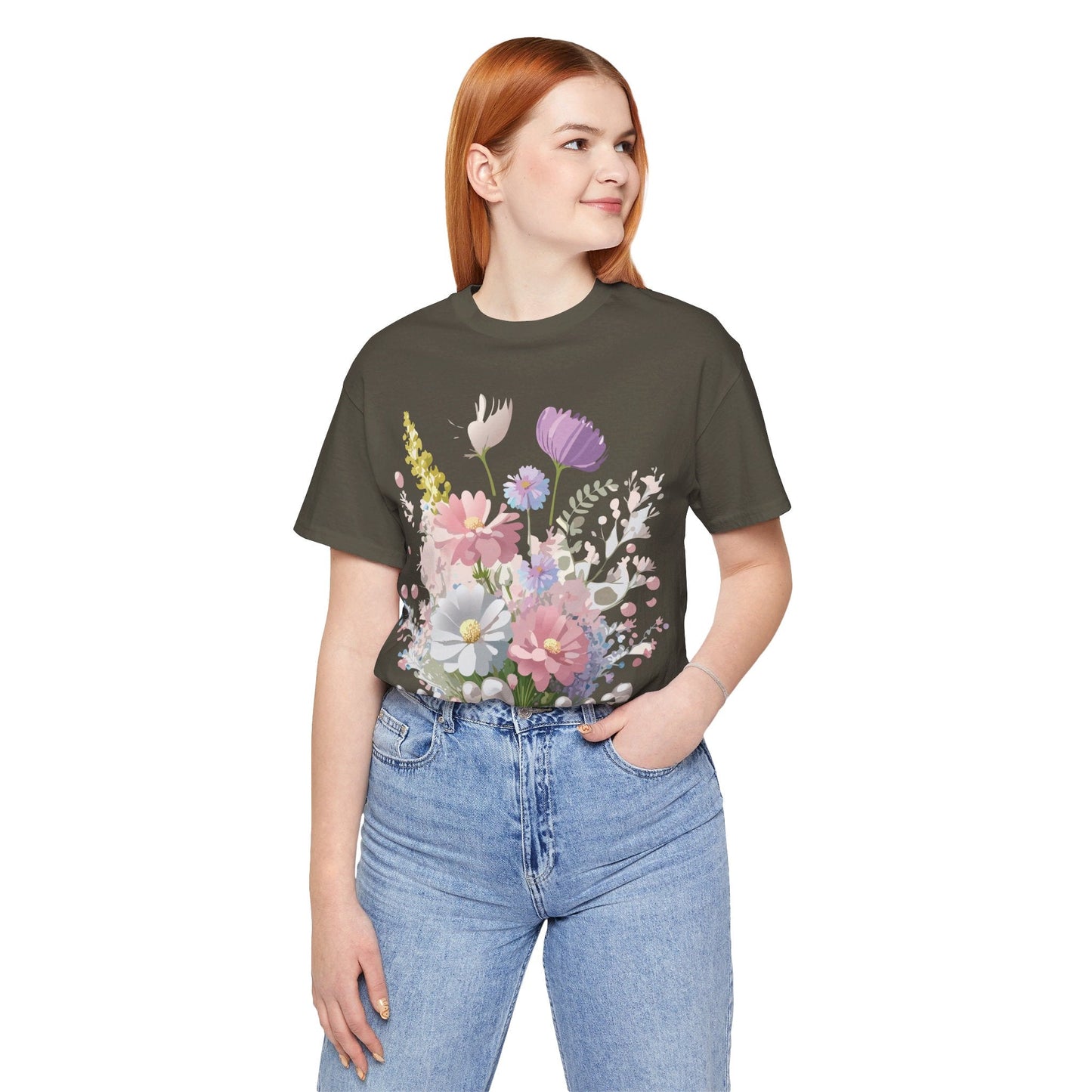 Adelpha Floral Graphic T Shirt Unisex Jersey Short Sleeve Art Design Vintage Inspired Premium