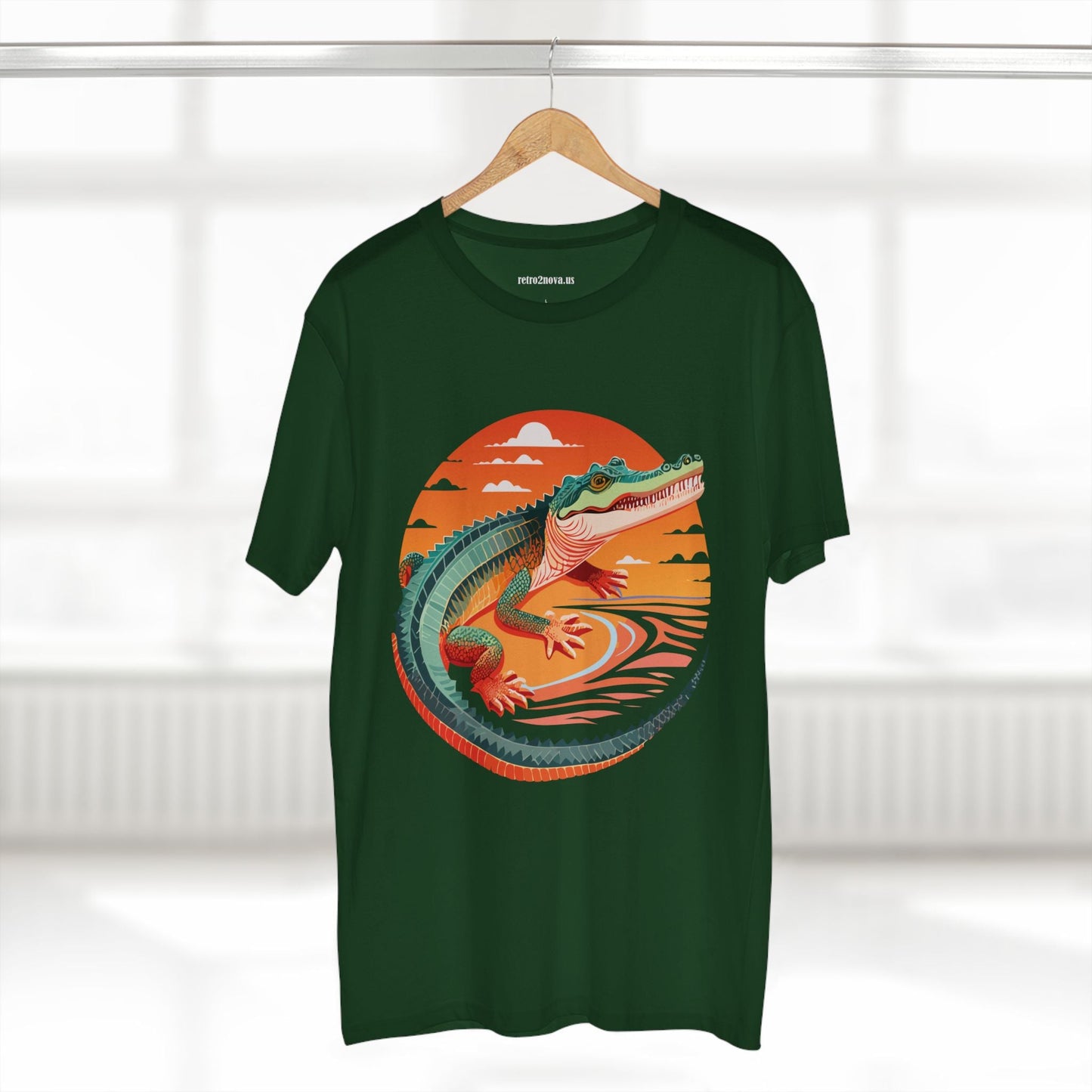Unisex Crocodile Animal Shirt Premium Cotton Tee With Original Art Design From Retro2Nova Art Collection